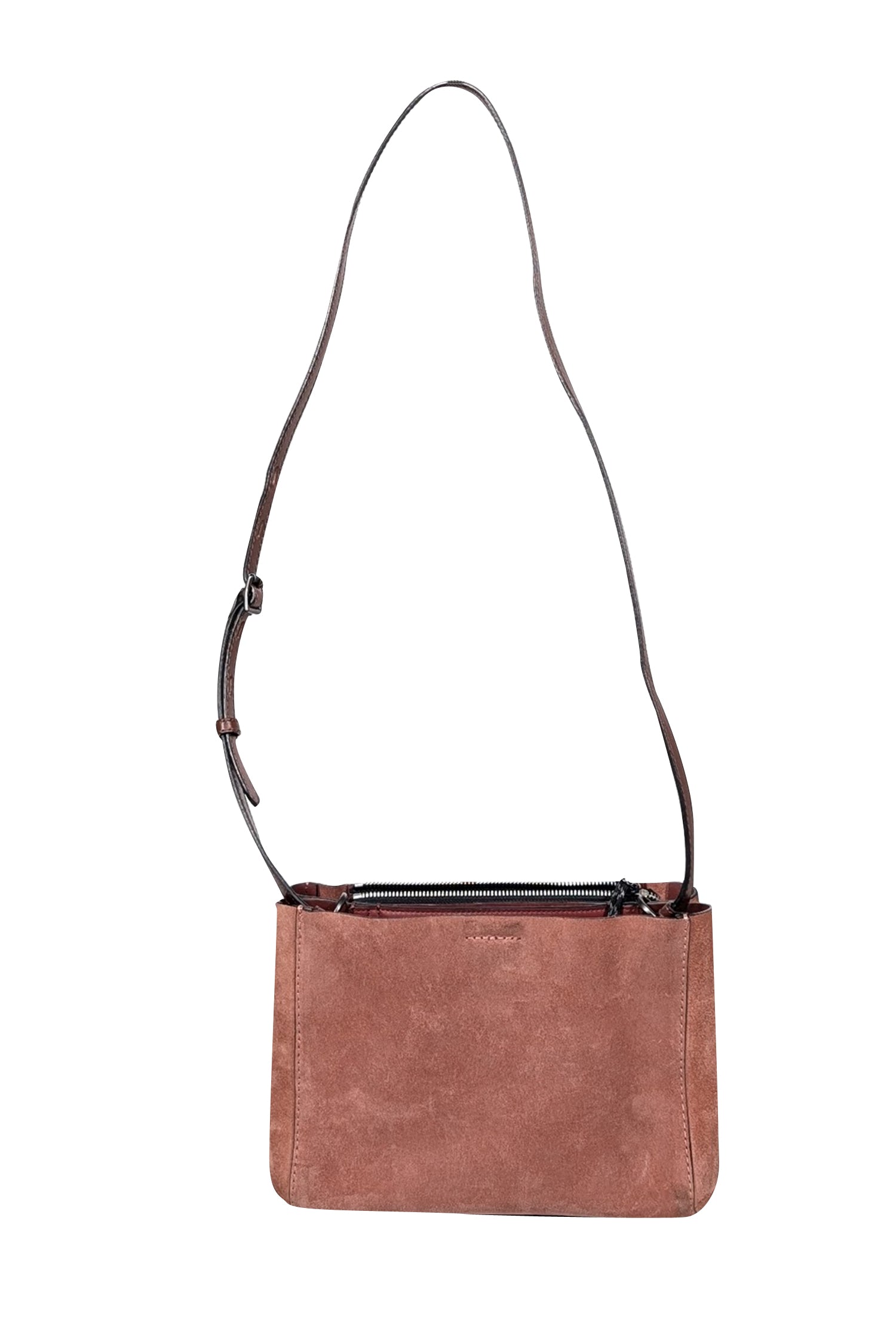 Rag & Bone - Stunning Mauve Suede Crossbody with Red & Brown Leather Accents