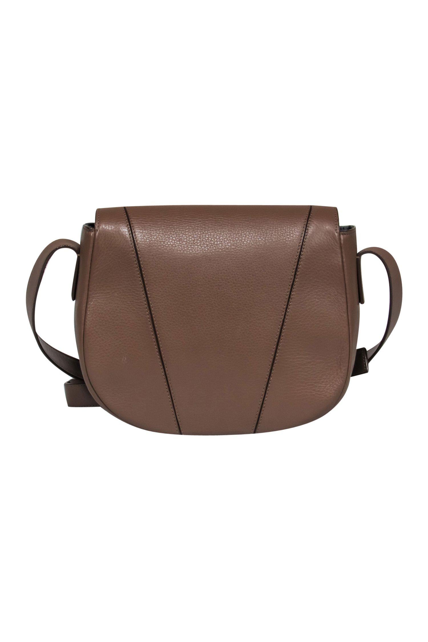 Vince - Elegant Light Taupe Saddle-Style Crossbody Bag