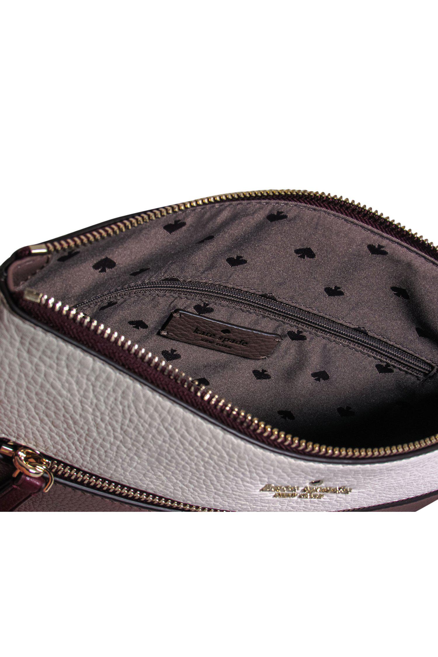 Kate Spade's Stunning Beige, Burgundy & White Leather Jackson Crossbody