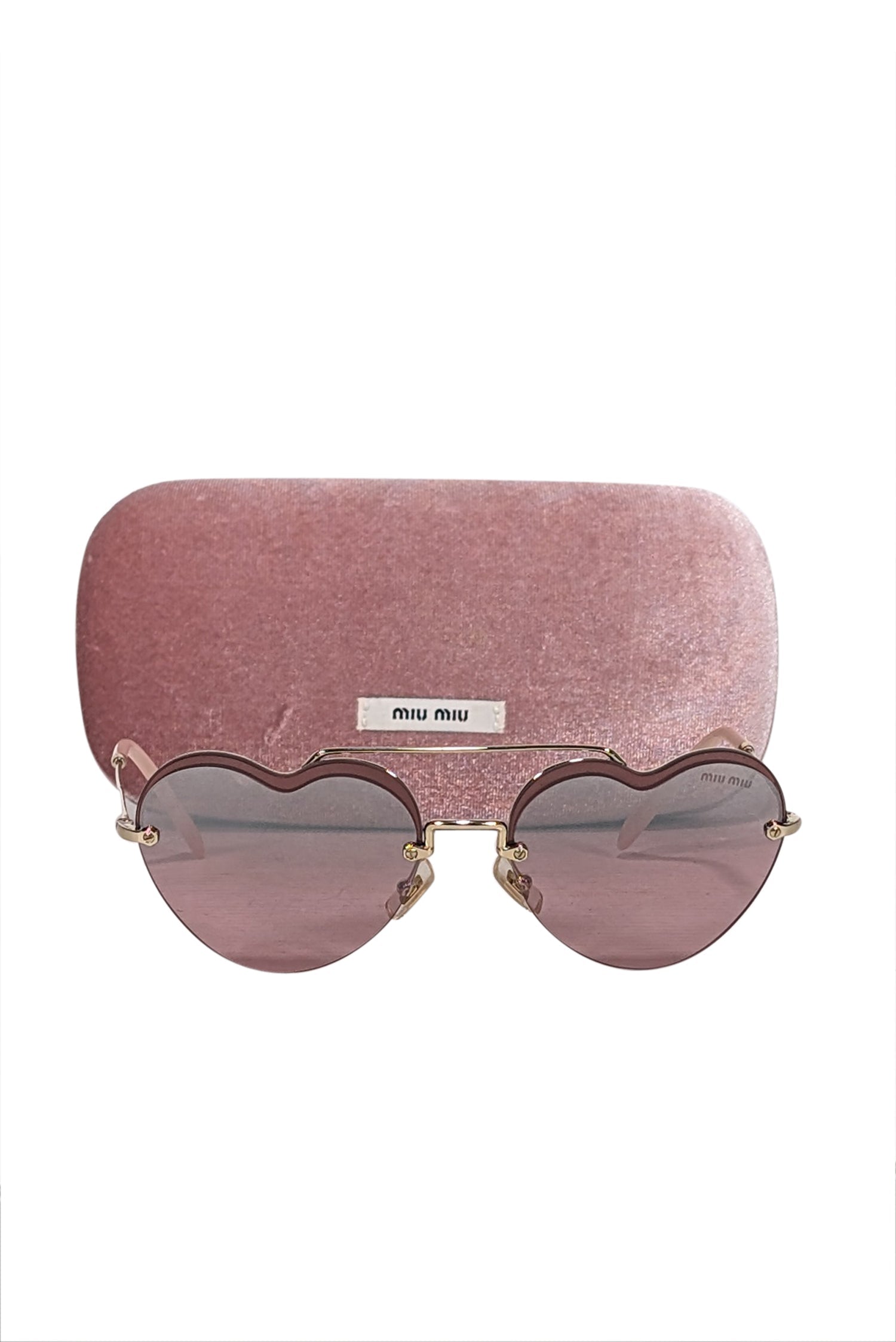 Miu Miu Pink Reflective Frameless Heart Sunglasses - A Barbiecore Must-Have