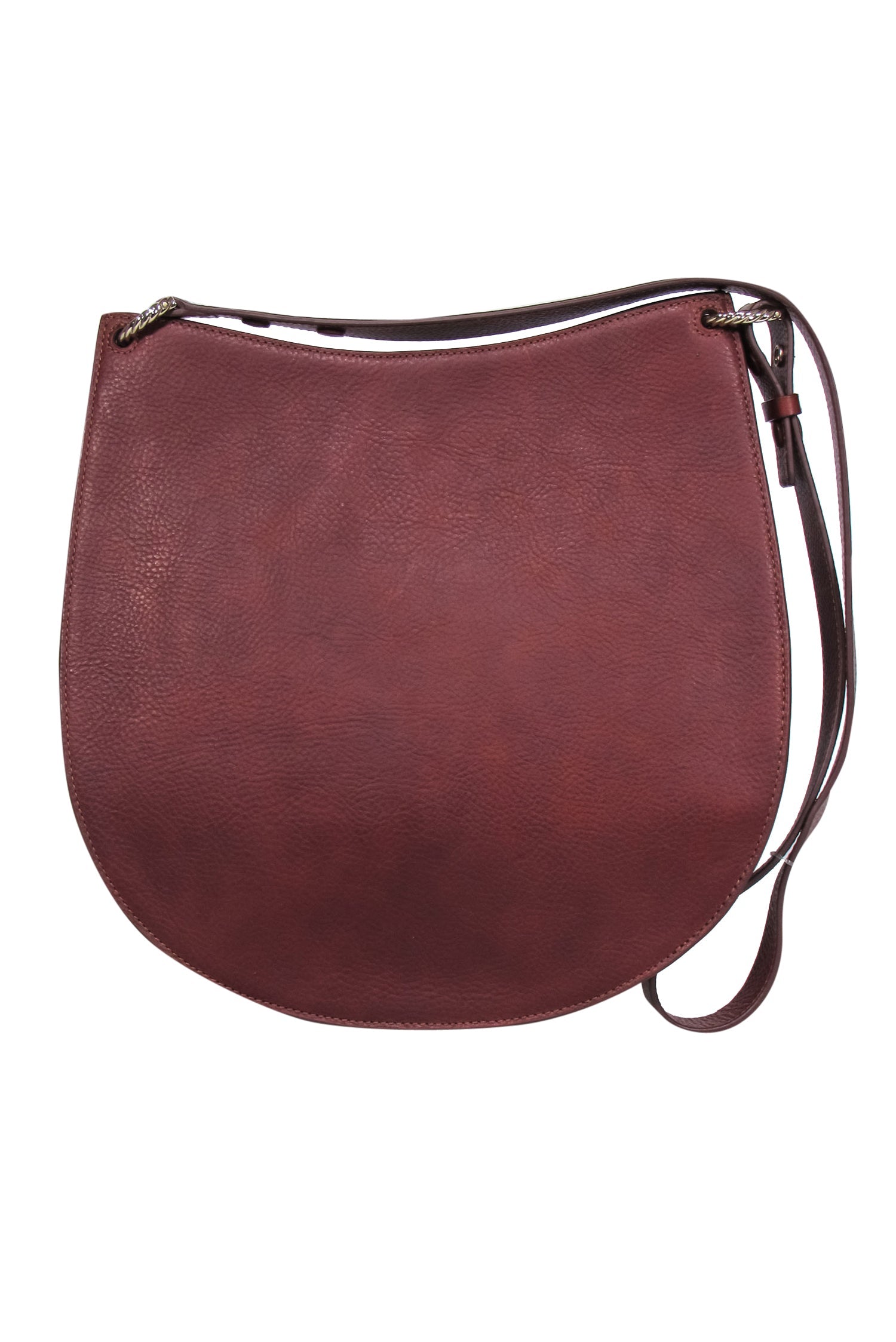 Loeffler Randall Brown Pebbled Leather Saddle-Style Crossbody - Western Chic!