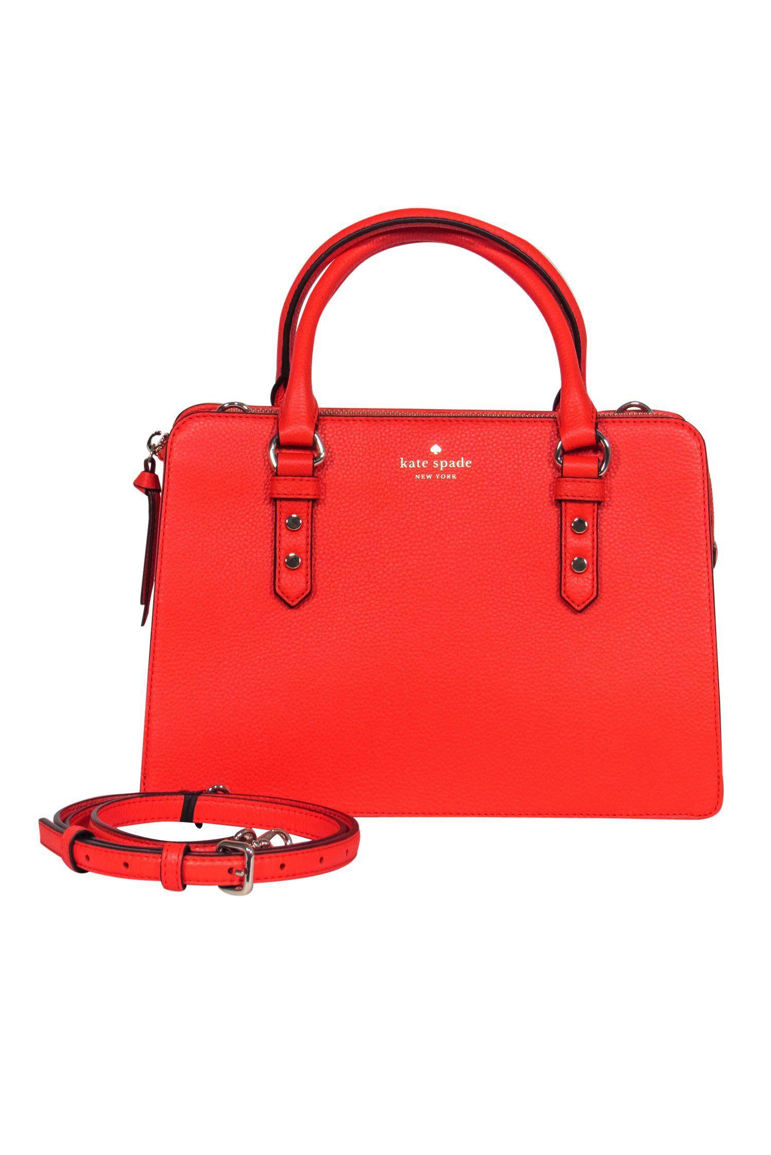 Kate Spade Orange Pebbled Leather Convertible Satchel - A Summer Essential