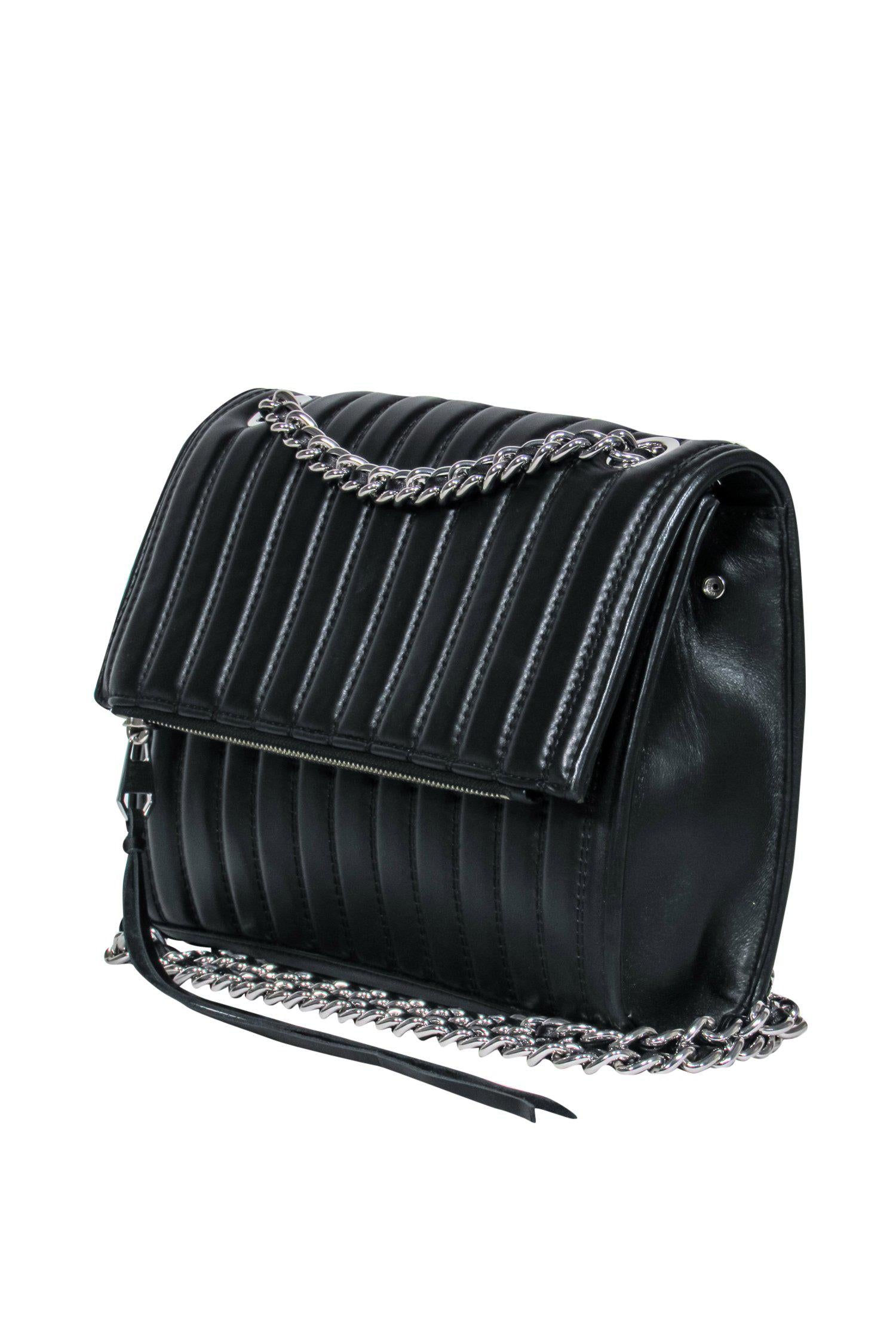 Rebecca Minkoff's Edgy Black Quilted Leather Crossbody with Chain Strap