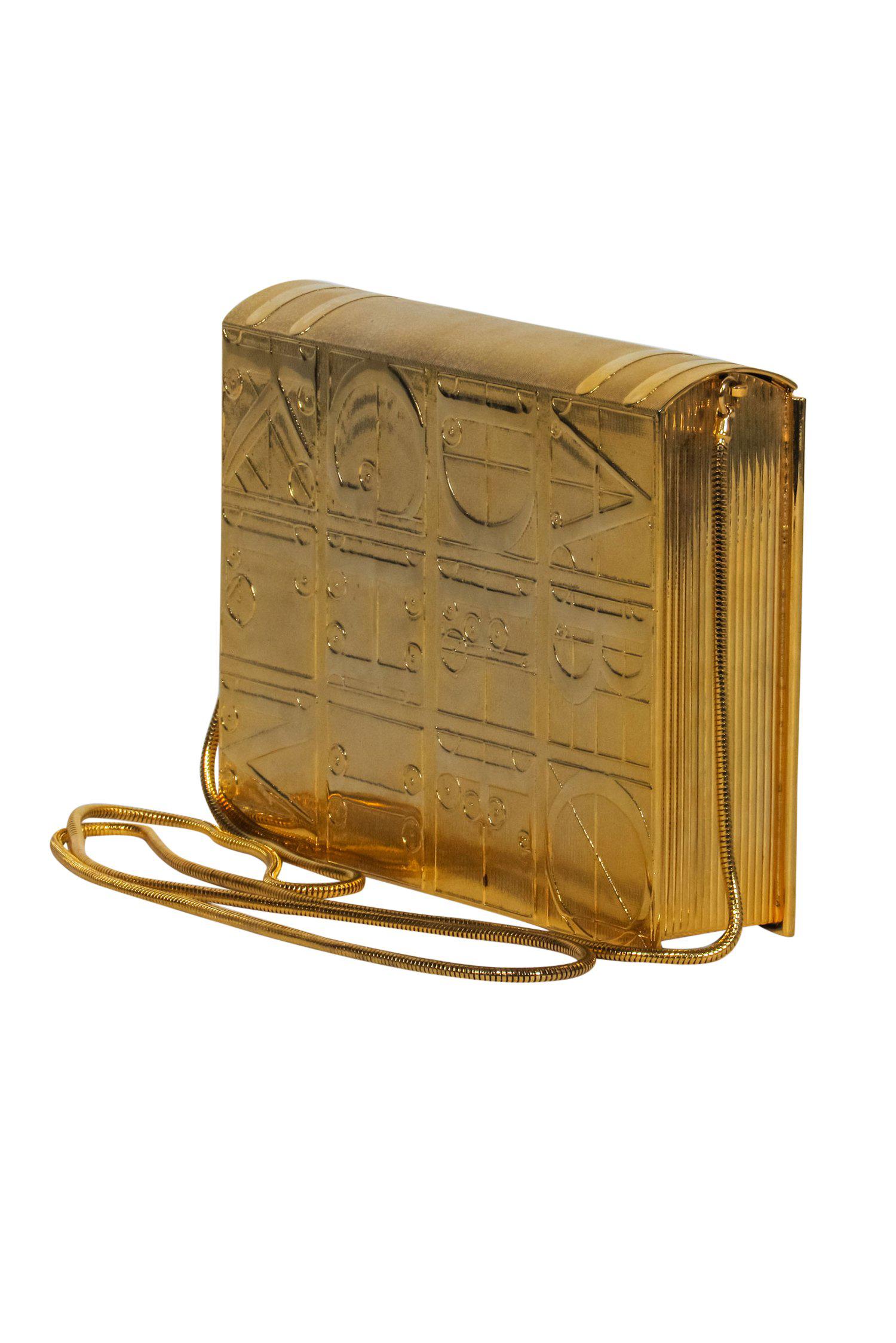 Paloma Picasso Vintage Gold Alphabet-Embossed Book Crossbody Bag: A Fashion Statement