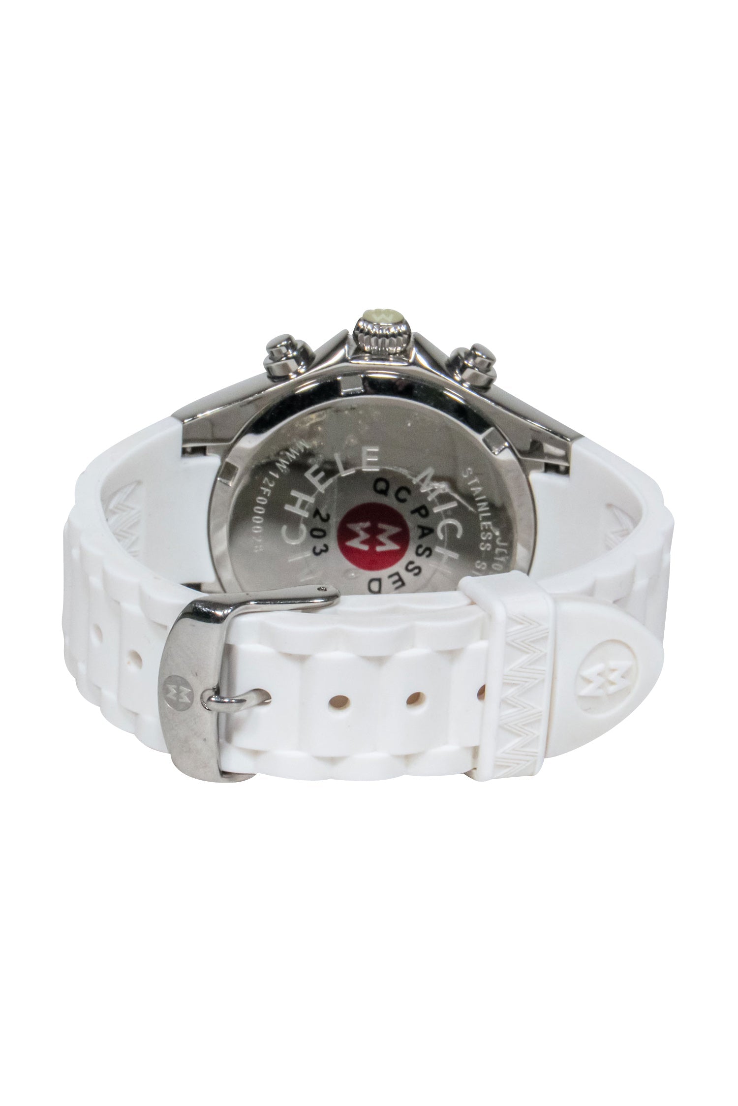 Michele - Stylish White Silicone Band Stainless Steel Watch