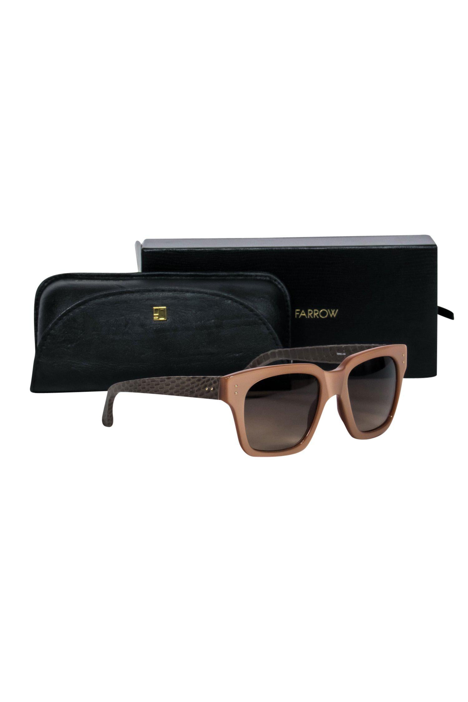 Linda Farrow Light Brown Oversized Snakeskin Sunglasses - Timeless Style!