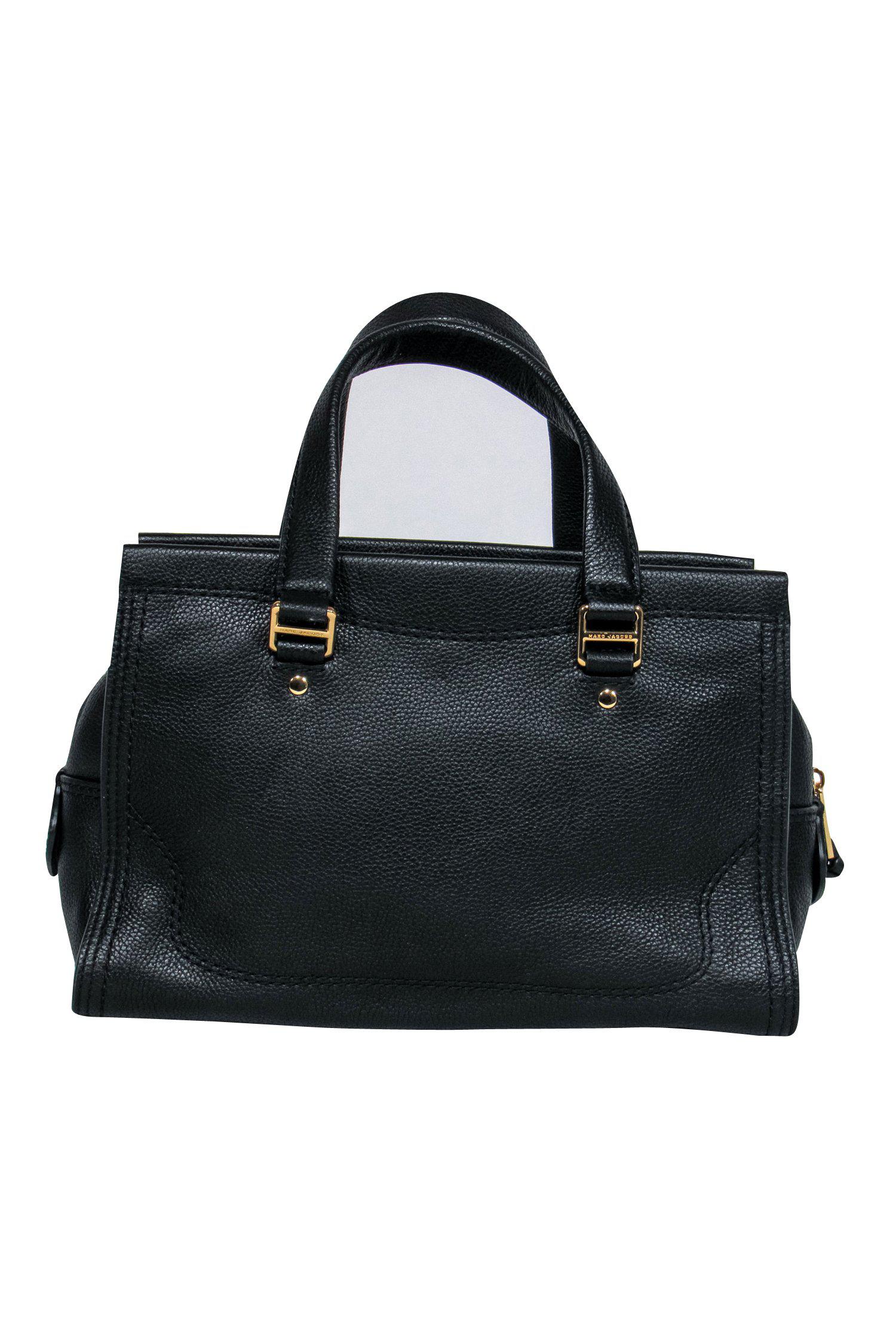 Marc Jacobs Black Pebbled Leather Chic Handbag