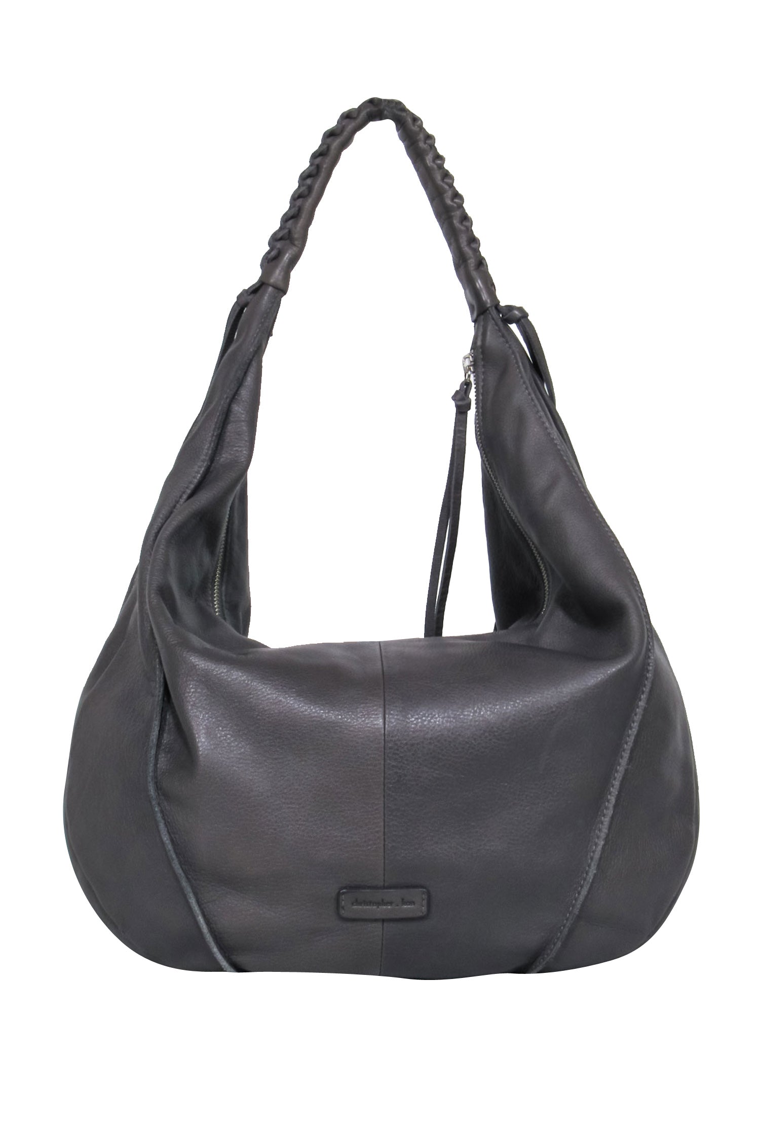 Christopher Kon - Luxury Grey Slouchy Leather Tote Bag for Vacations