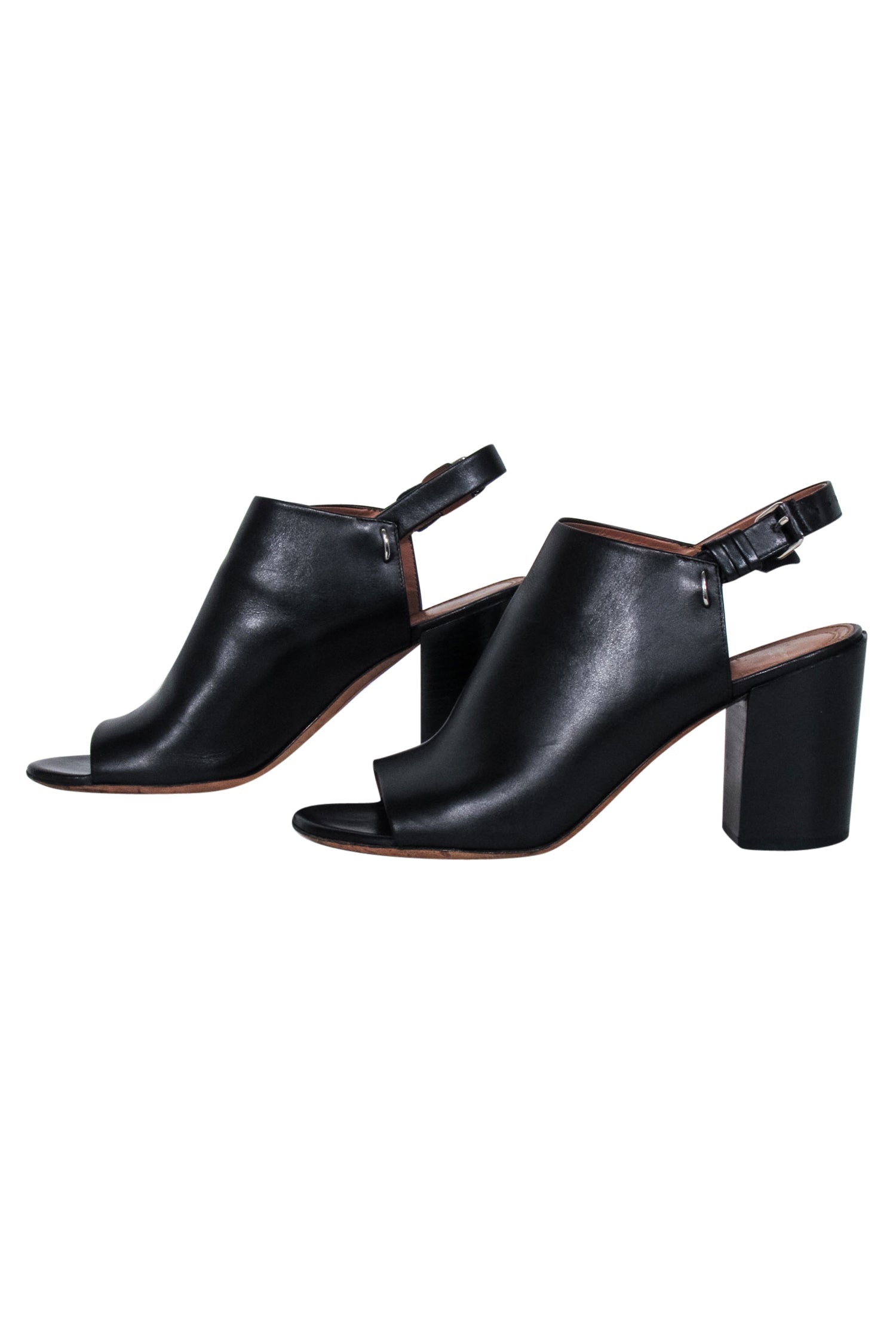 Givenchy Black Leather Open-Toe Block Heels - Size 8.5: Fall Fashion Must-Have!