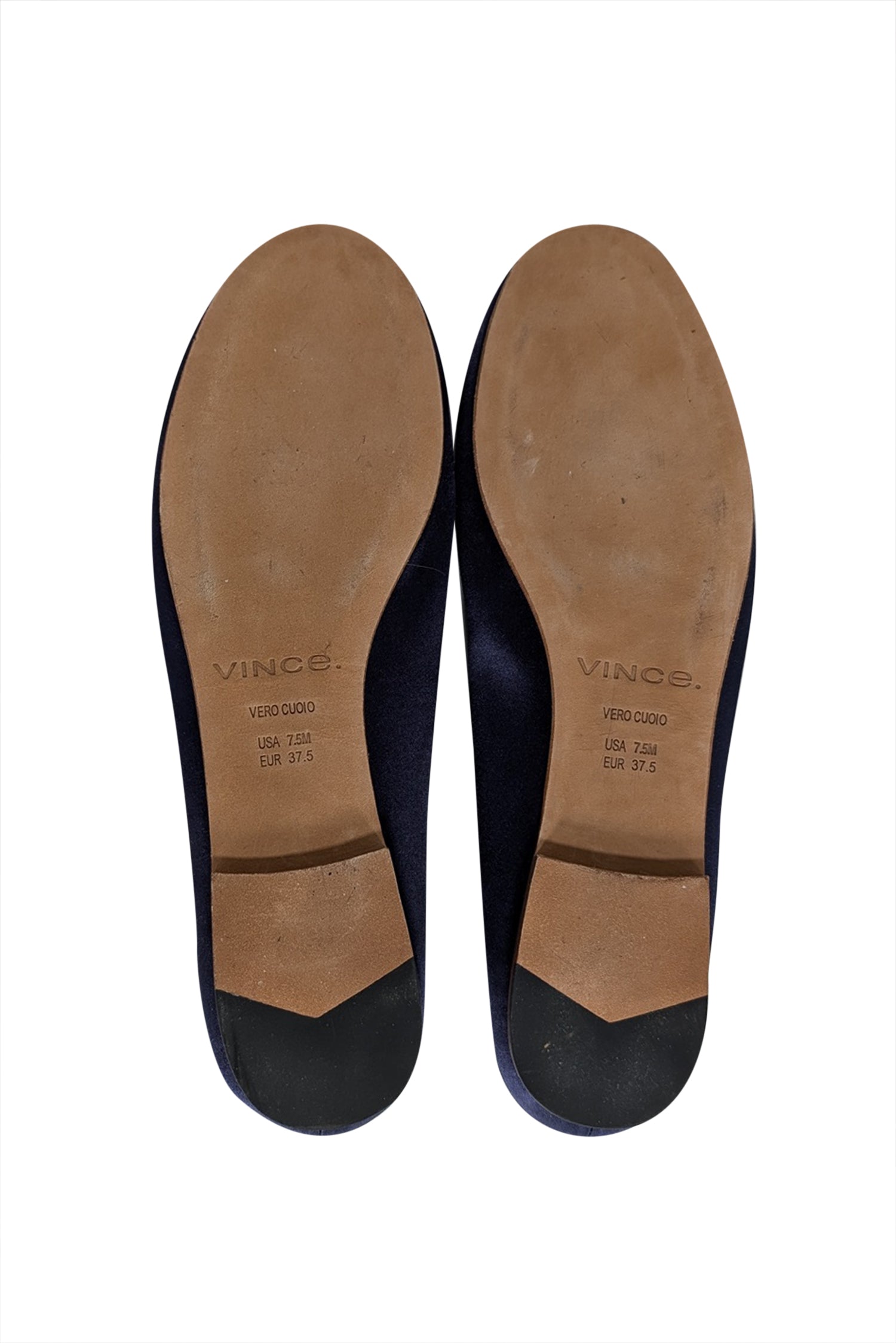 Vince Navy Satin Flats - Size 7.5 - Timeless Office Elegance