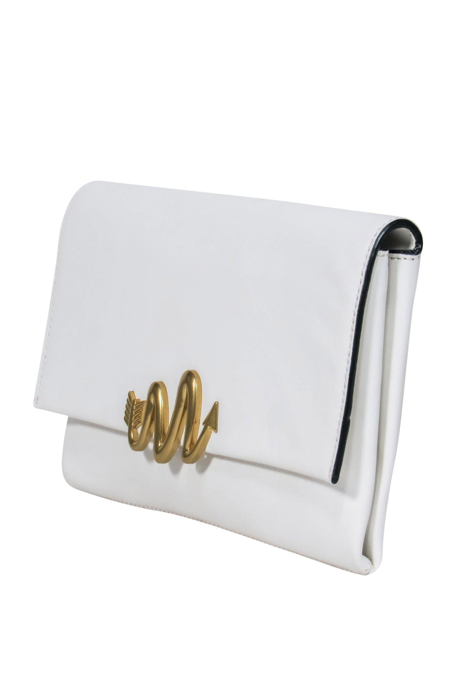 Mackage Ivory Leather Fold-Over Clutch: A Glamorous Accessory