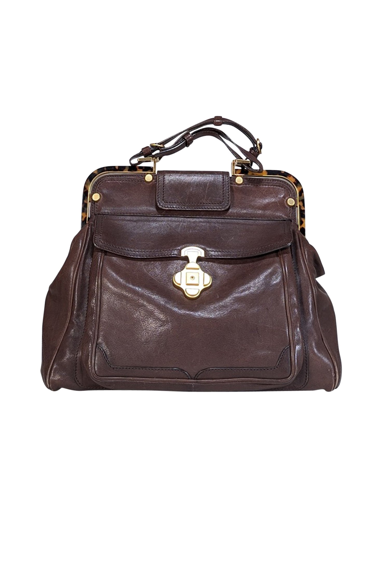 Oscar de la Renta - Exquisite Brown Leather Large Handbag