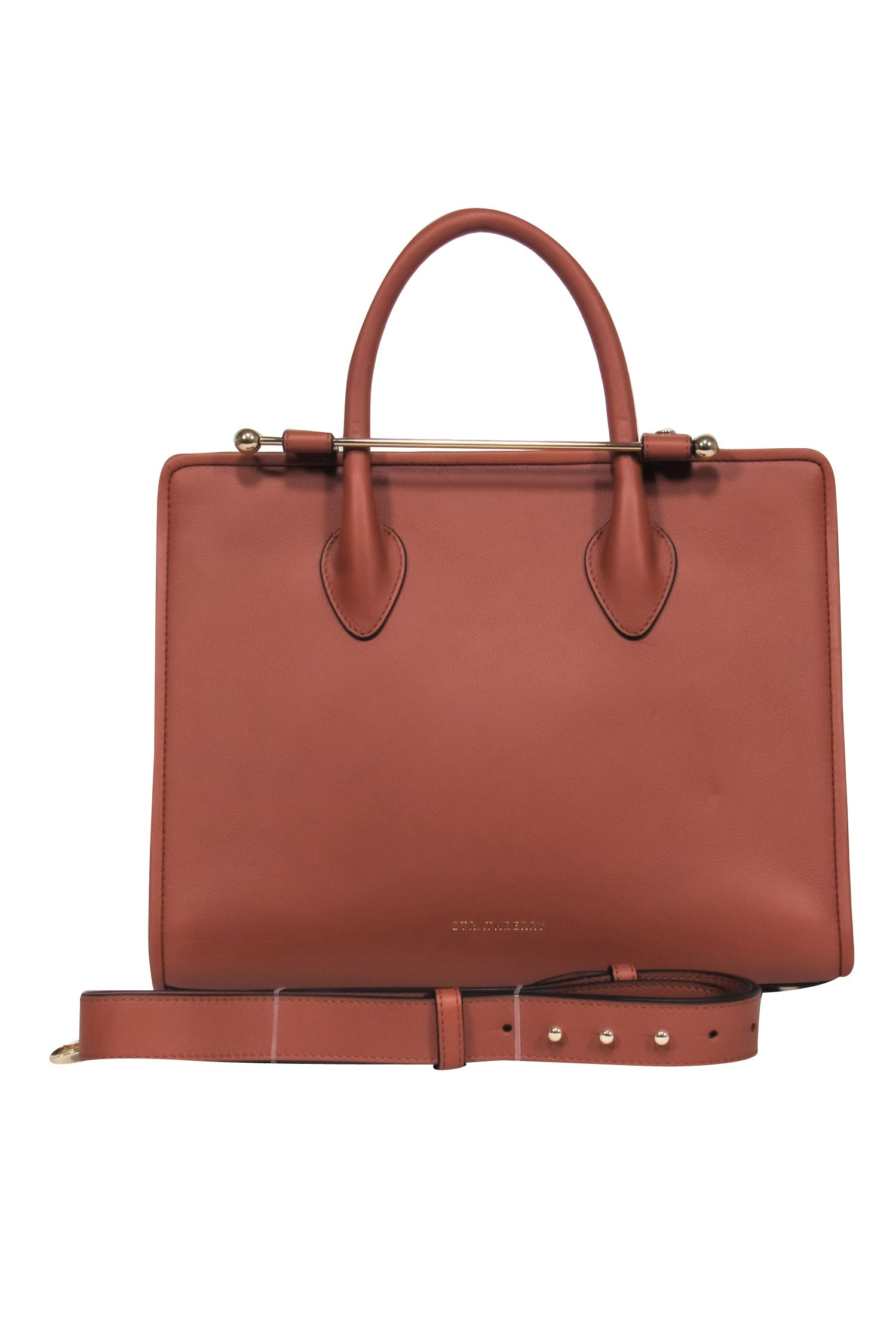 Strathberry Tan Leather Convertible Handbag - Classy and Versatile