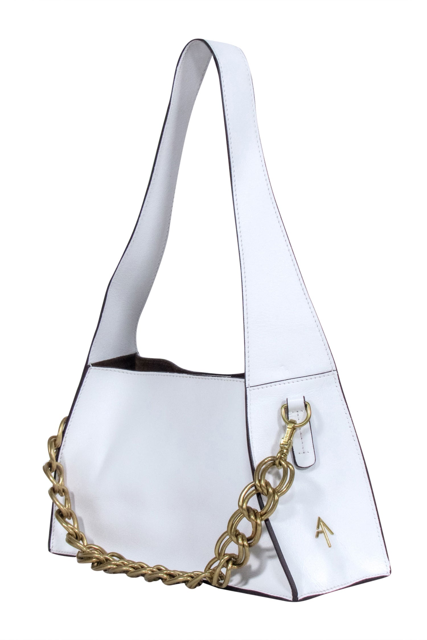 Manu Atelier - Stunning White Calf Leather Kesme Shoulder Bag