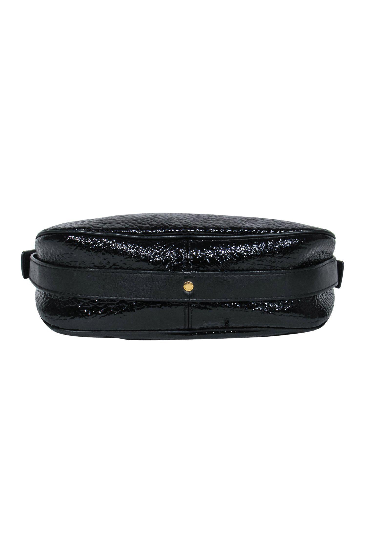 Marc by Marc Jacobs - Stunning Black Patent Leather Reptile Embossed Saddle Bag