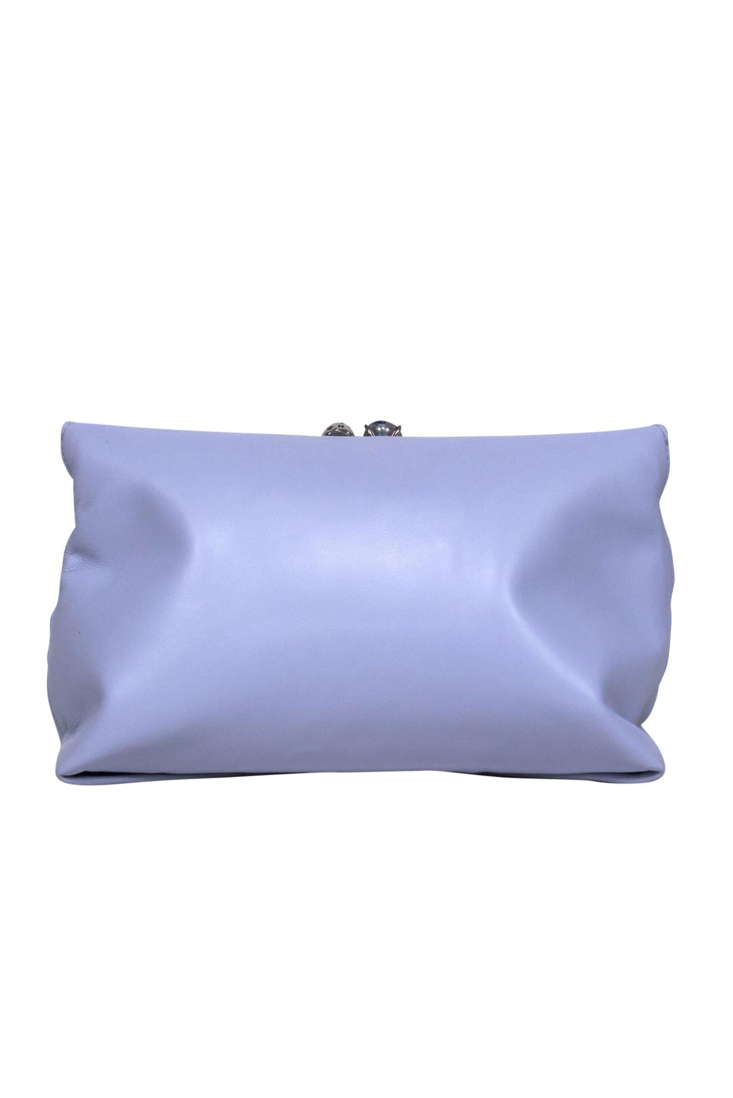 Alexander McQueen's Lavish Lavender Leather Jeweled Knuckle Clutch