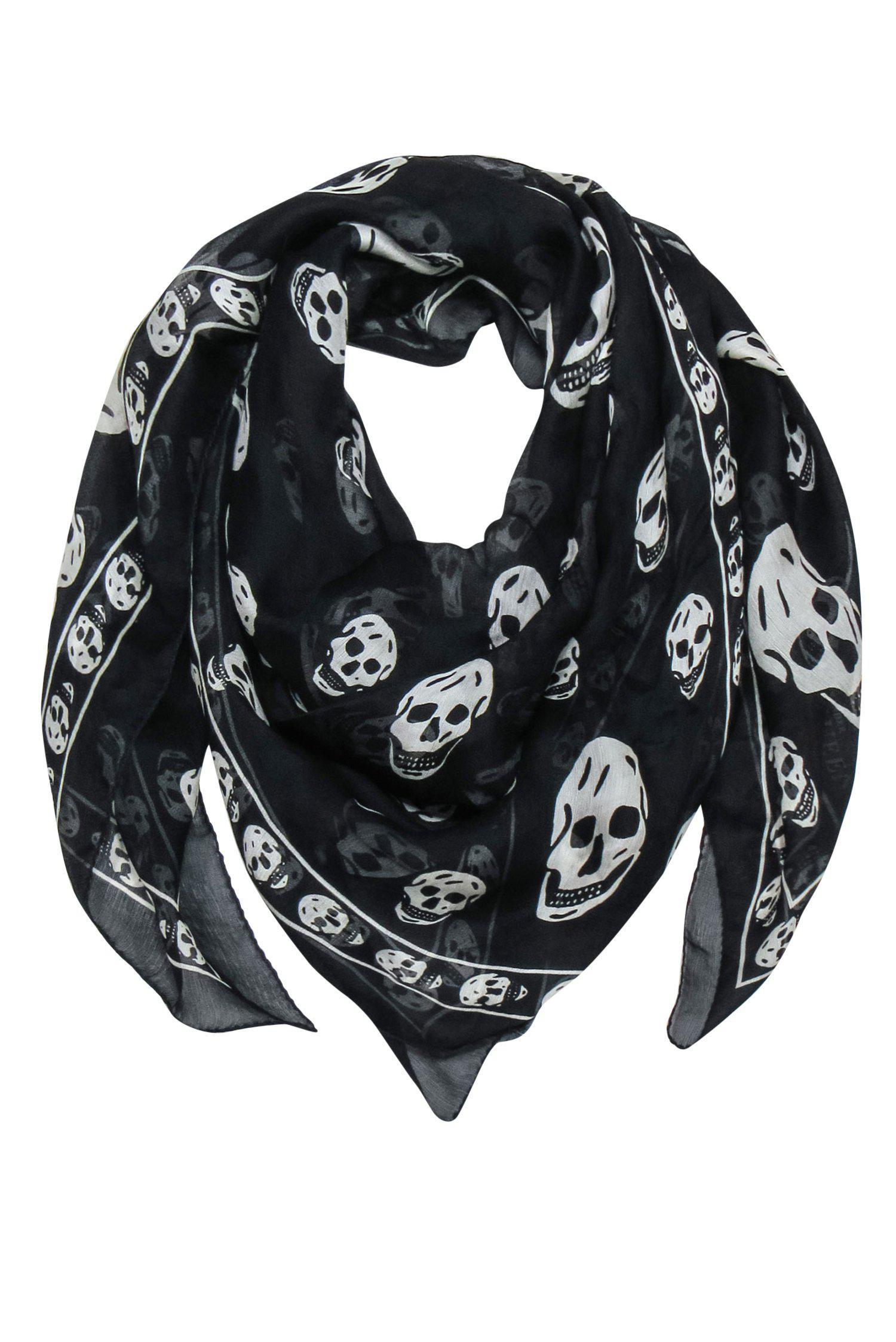 Alexander McQueen's Stunning Black & White Skull Print Scarf