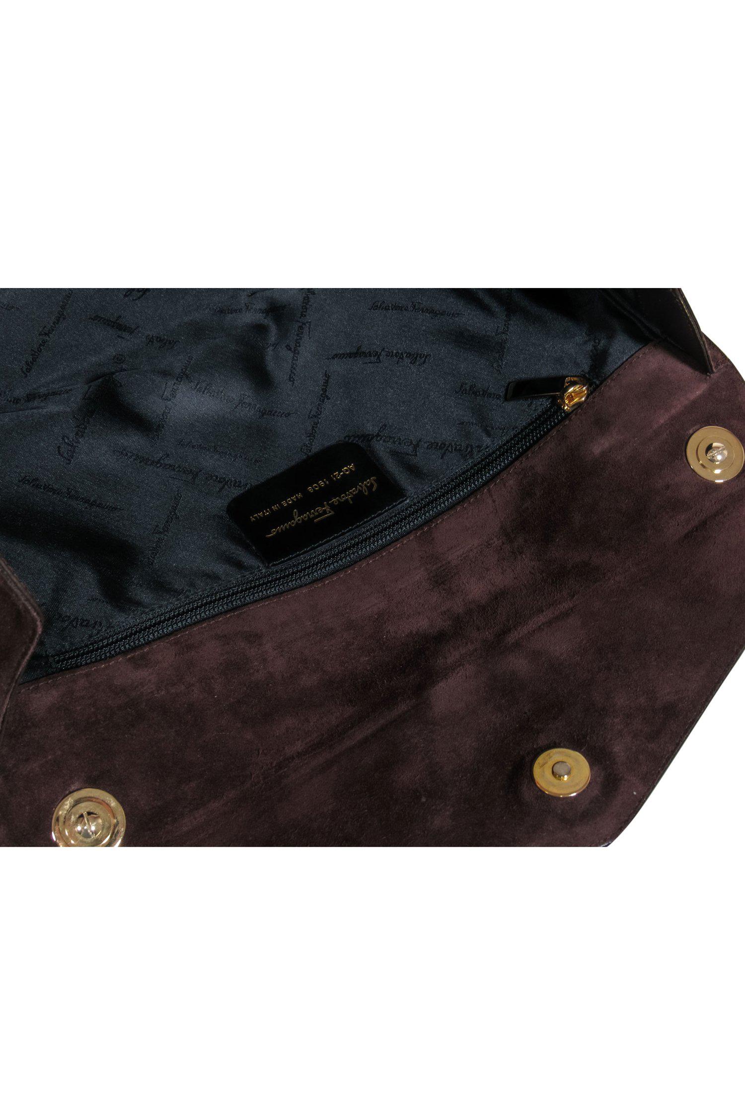 Ferragamo Vintage Brown Suede Rectangular Handbag: A Timeless Classic