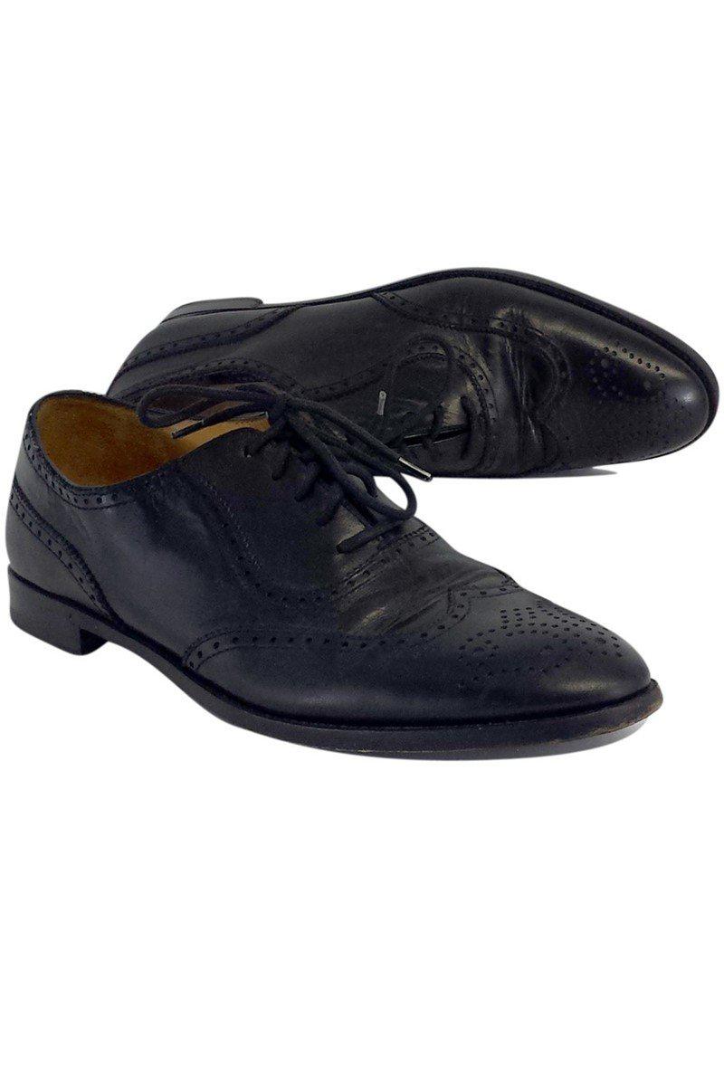 Stylish Ralph Lauren Collection - Black Leather Oxford Shoes, Size 9