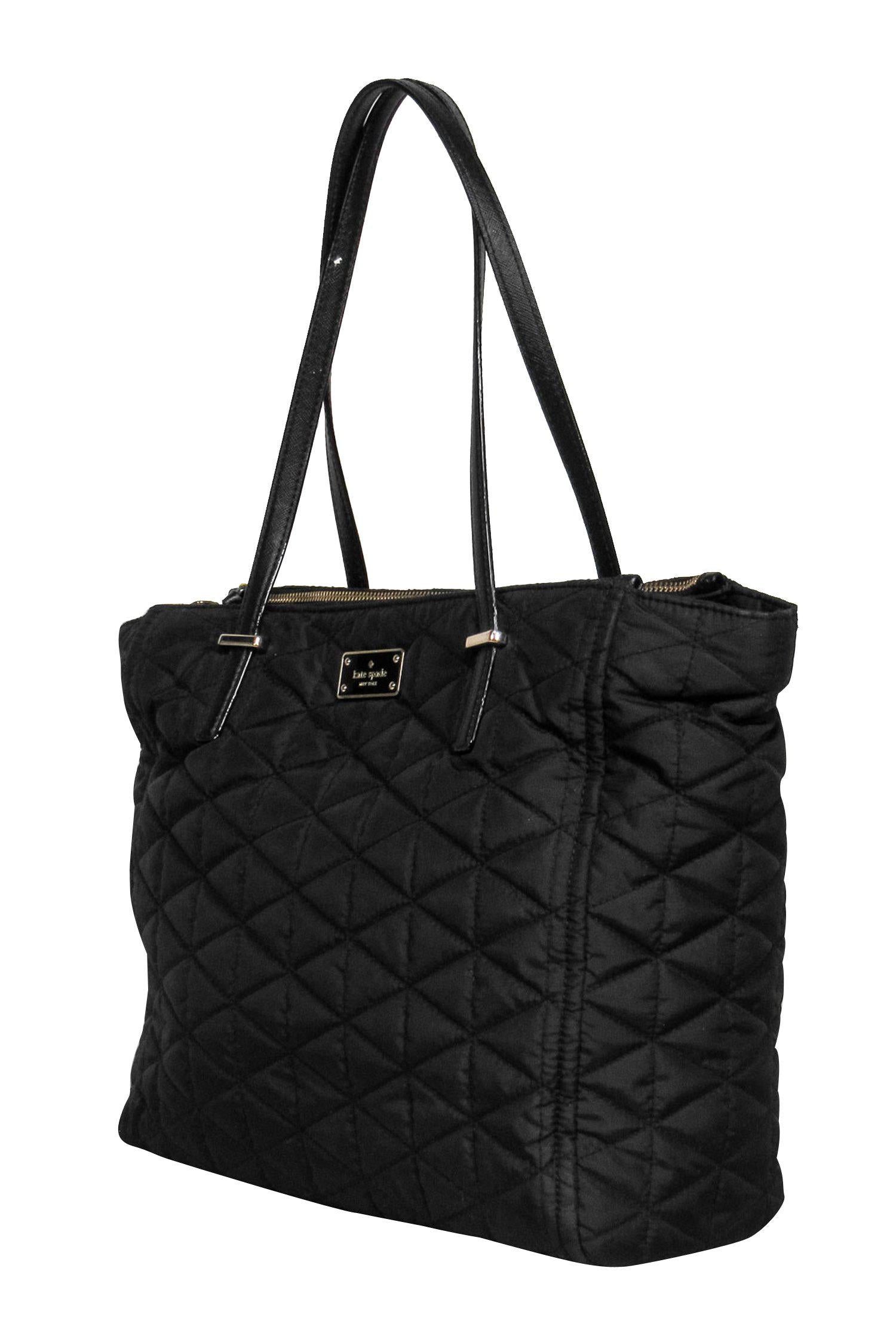 Kate Spade's Stylish Black Quilted Tote - Perfect for Fall!