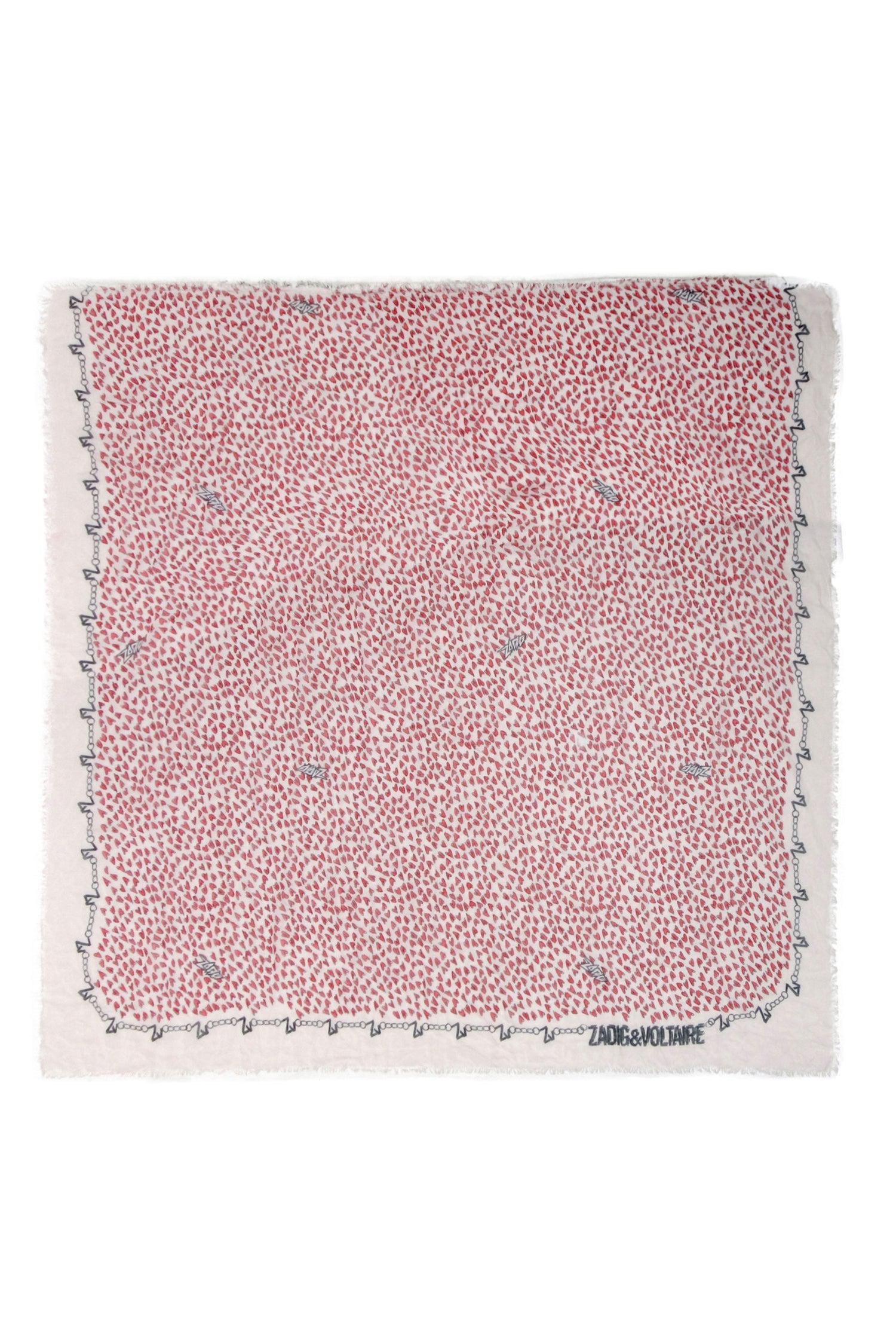 Zadig & Voltaire's Heart-Print Frayed Hem Scarf: A Valentine's Must-Have