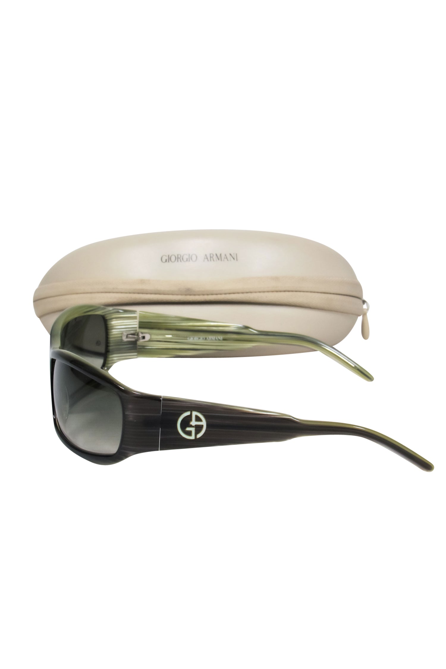 Giorgio Armani Dark Green Square Sunglasses - Trendy Fashion Must-Have