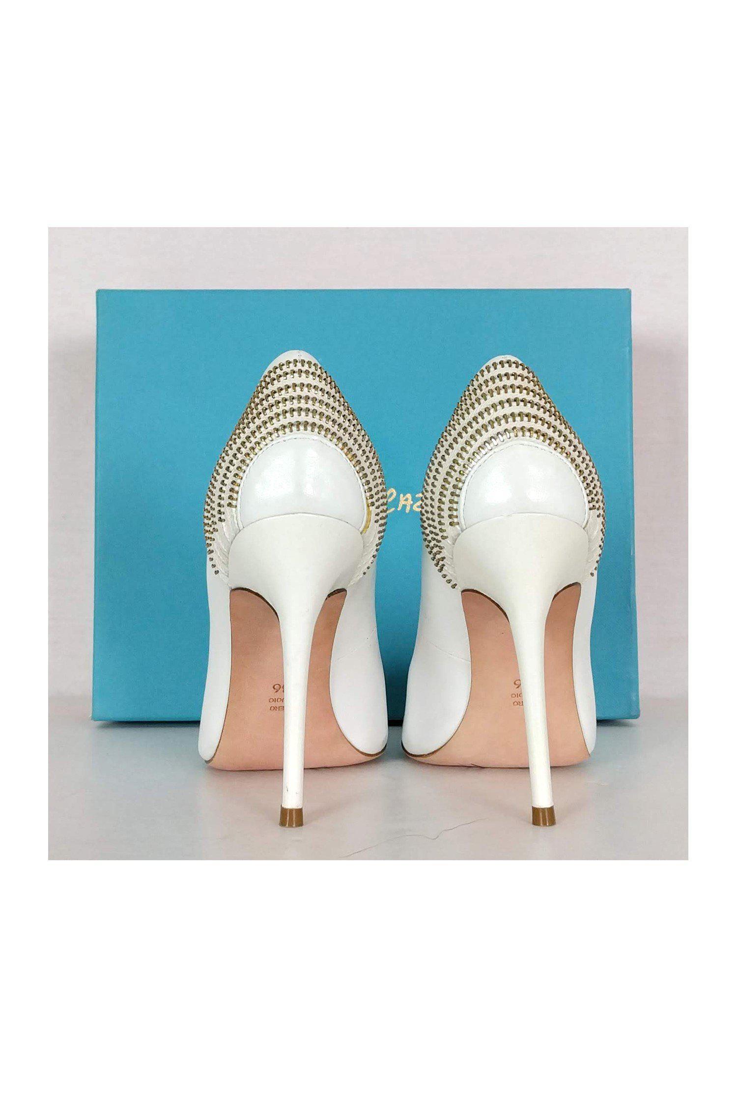 Jean-Michel Cazabat White Eternity Pumps - Size 6: Party-Ready Glam!