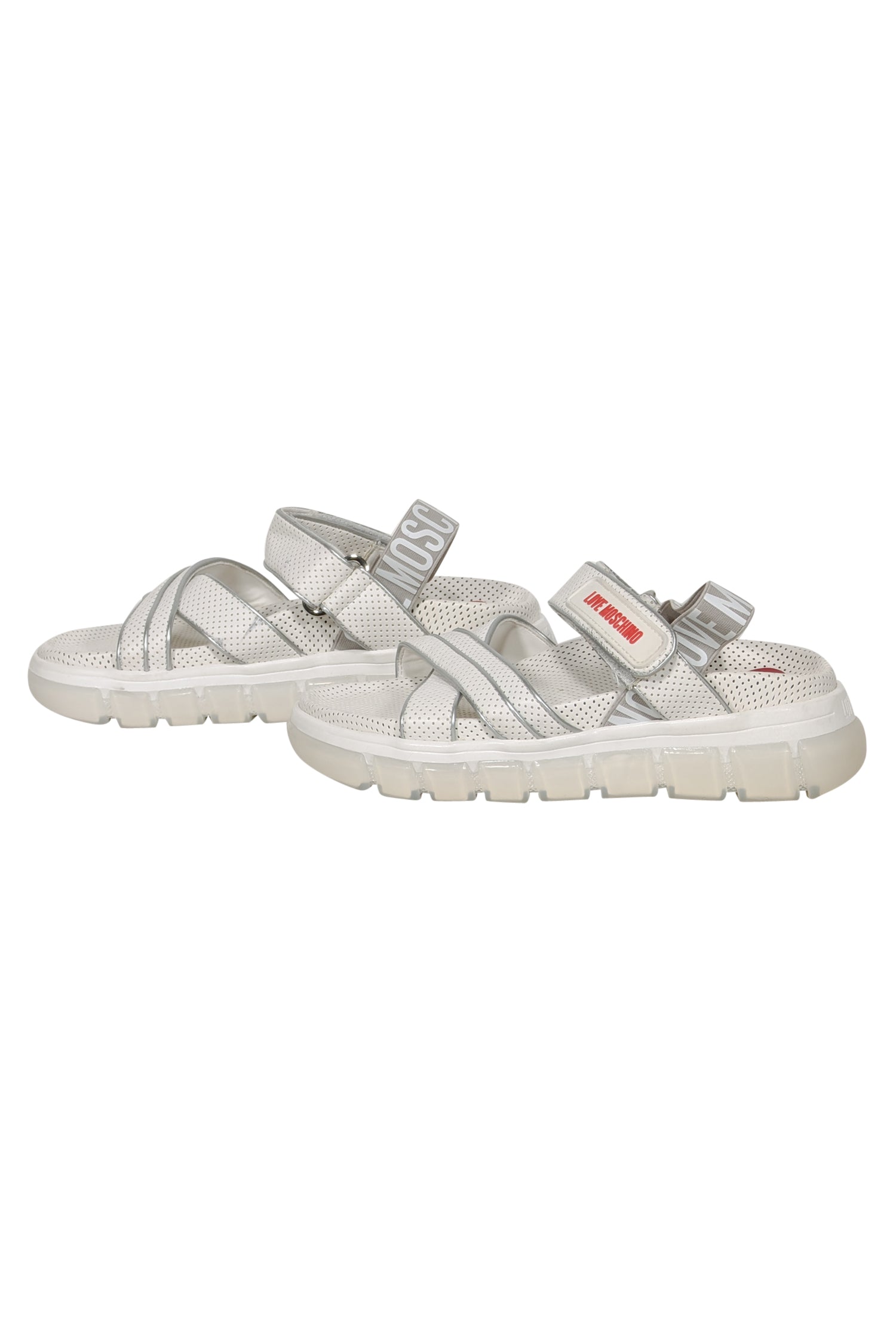Love Moschino - Chic White Velcro Strappy Sandals in Size 7