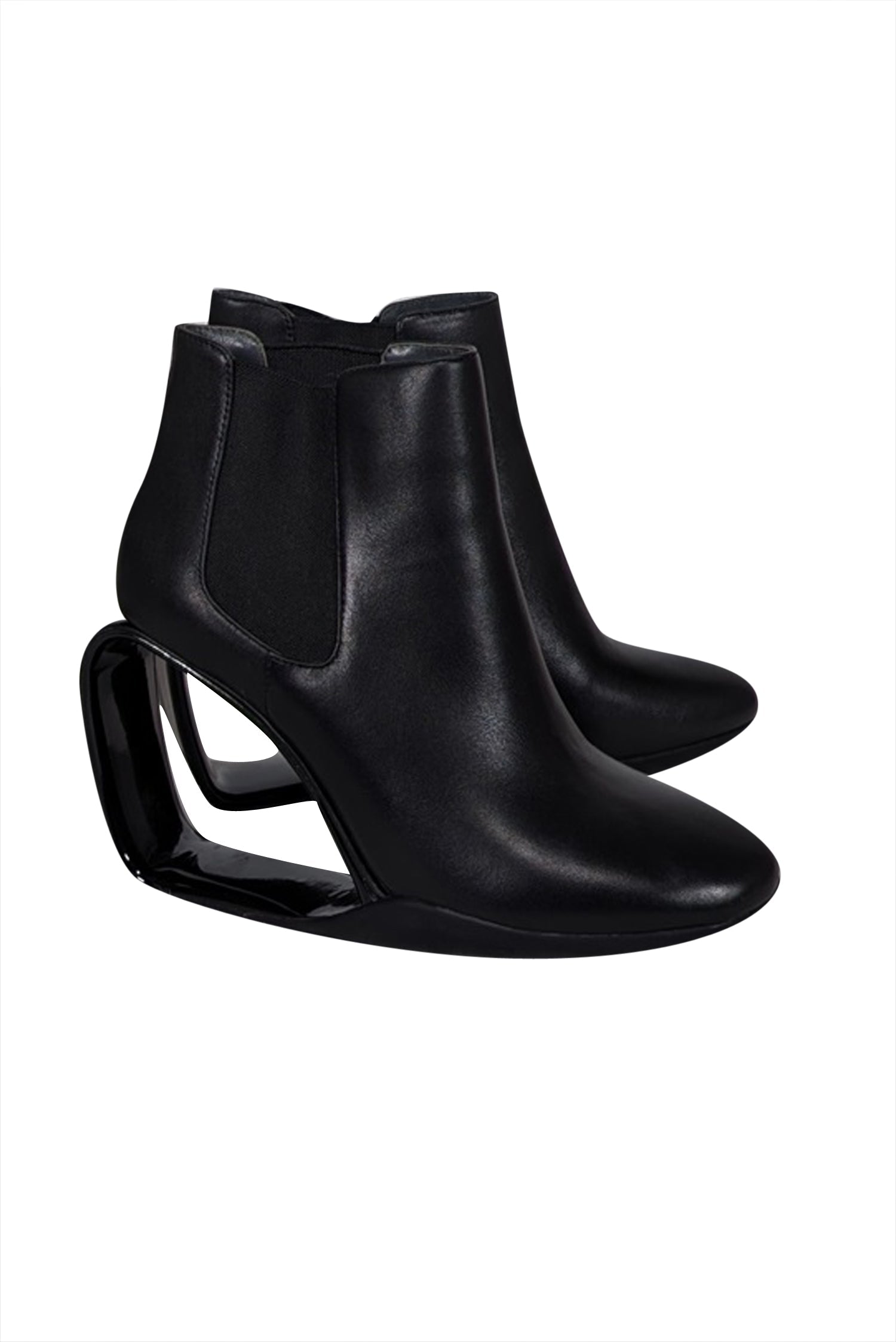 United Nude - Stunning Black Leather Mobius Heel Short Boots in Size 7.5