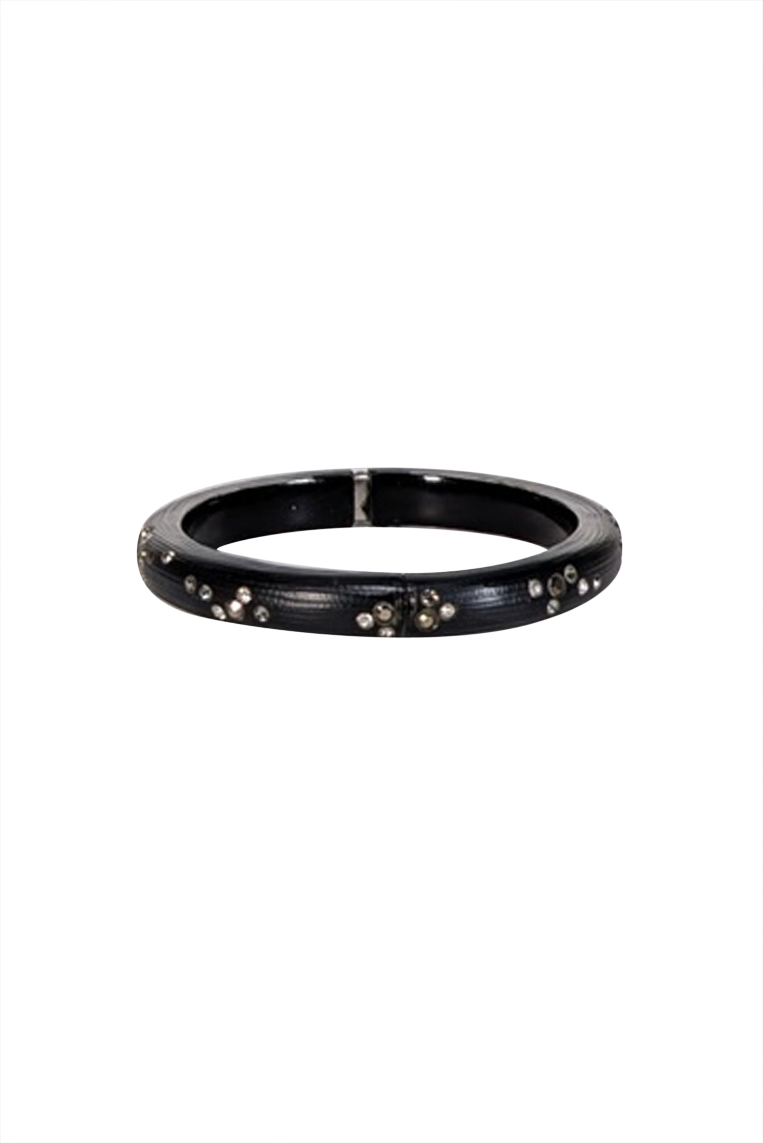 Alexis Bittar's Stunning Black Lucite Rhinestone Bracelet
