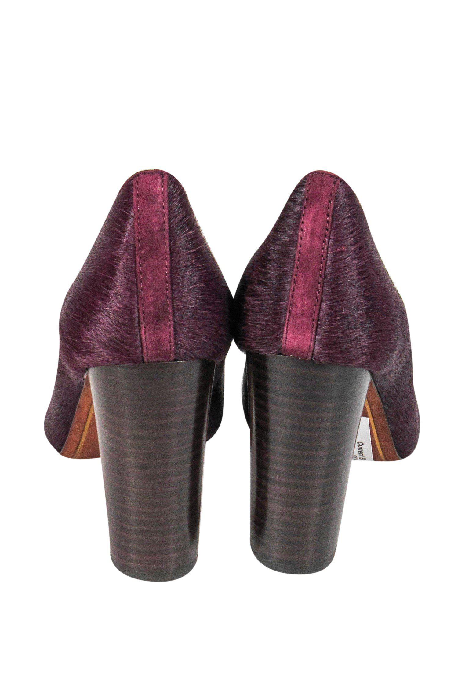 Lauren Ralph Lauren Plum Calf Hair Stacked Heel Pumps - Size 6.5: A Glamorous Office Essential