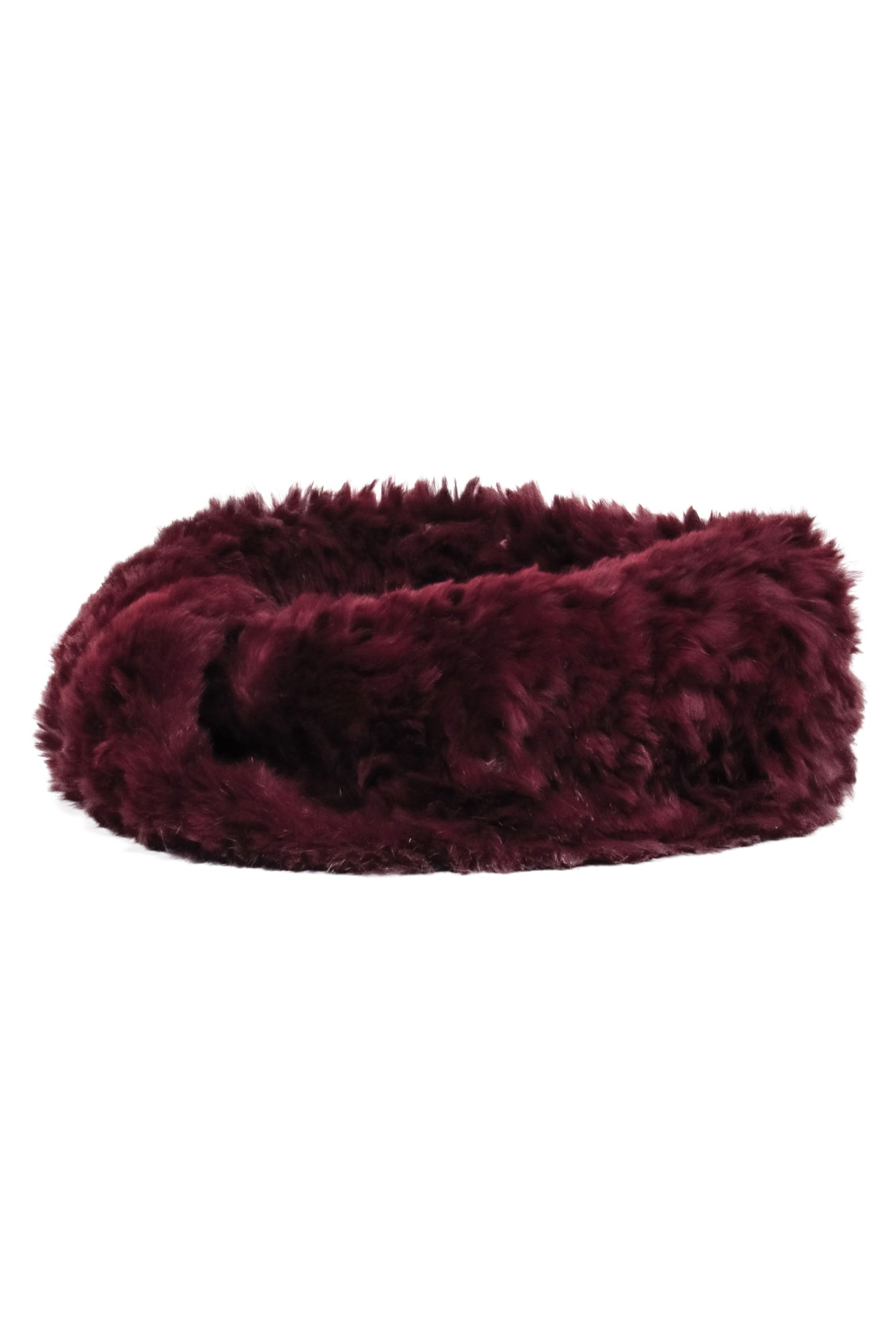 Saks Fifth Avenue - Luxurious Burgundy Rabbit Fur Stole
