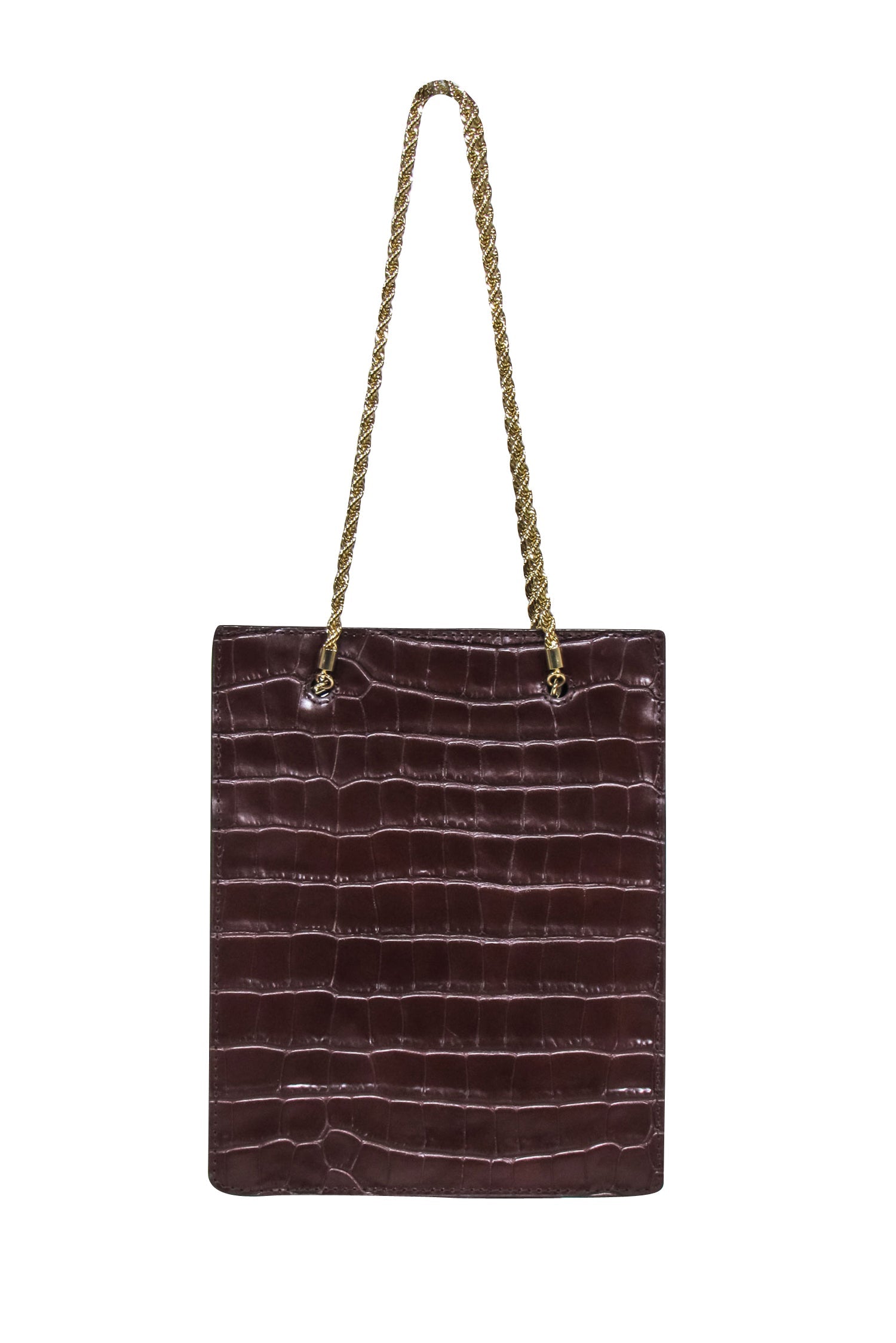 Loeffler Randall Chocolate Brown Croc-Embossed Shopper Handbag - The Chic 'It Girl' Essential