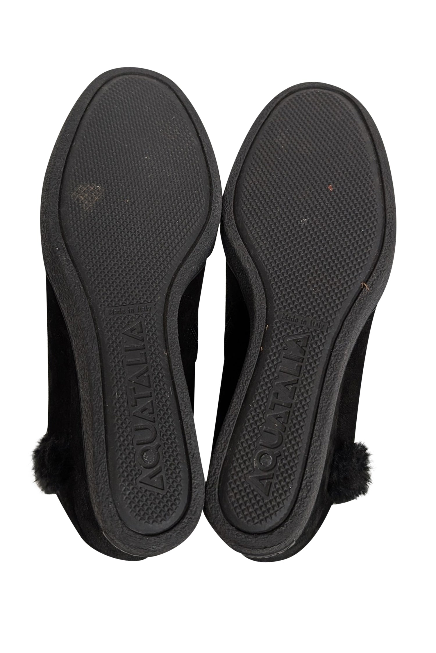 Aquatalia Black Suede Wedged Short Boots - Size 8: Your Winter Style Essential