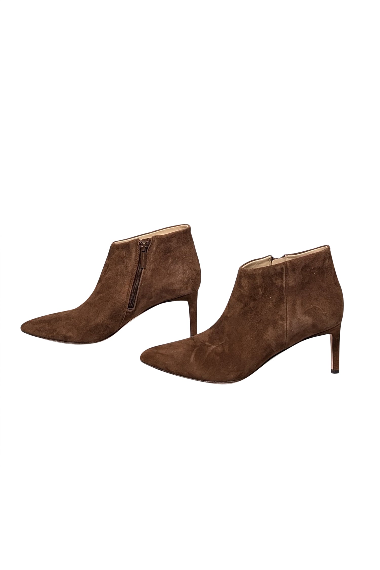 Veronica Beard Chestnut Tan Suede Short Heeled Boots - Size 9.5 - Elevate Your Fall Style!
