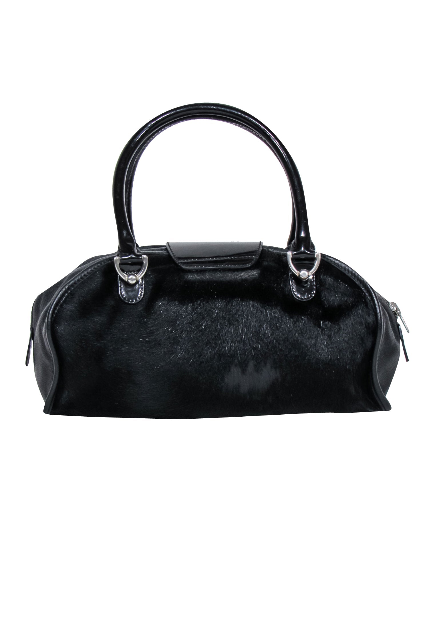 Dolce & Gabbana Black Calf Hair Textured Handbag - A Y2K Fashion Statement