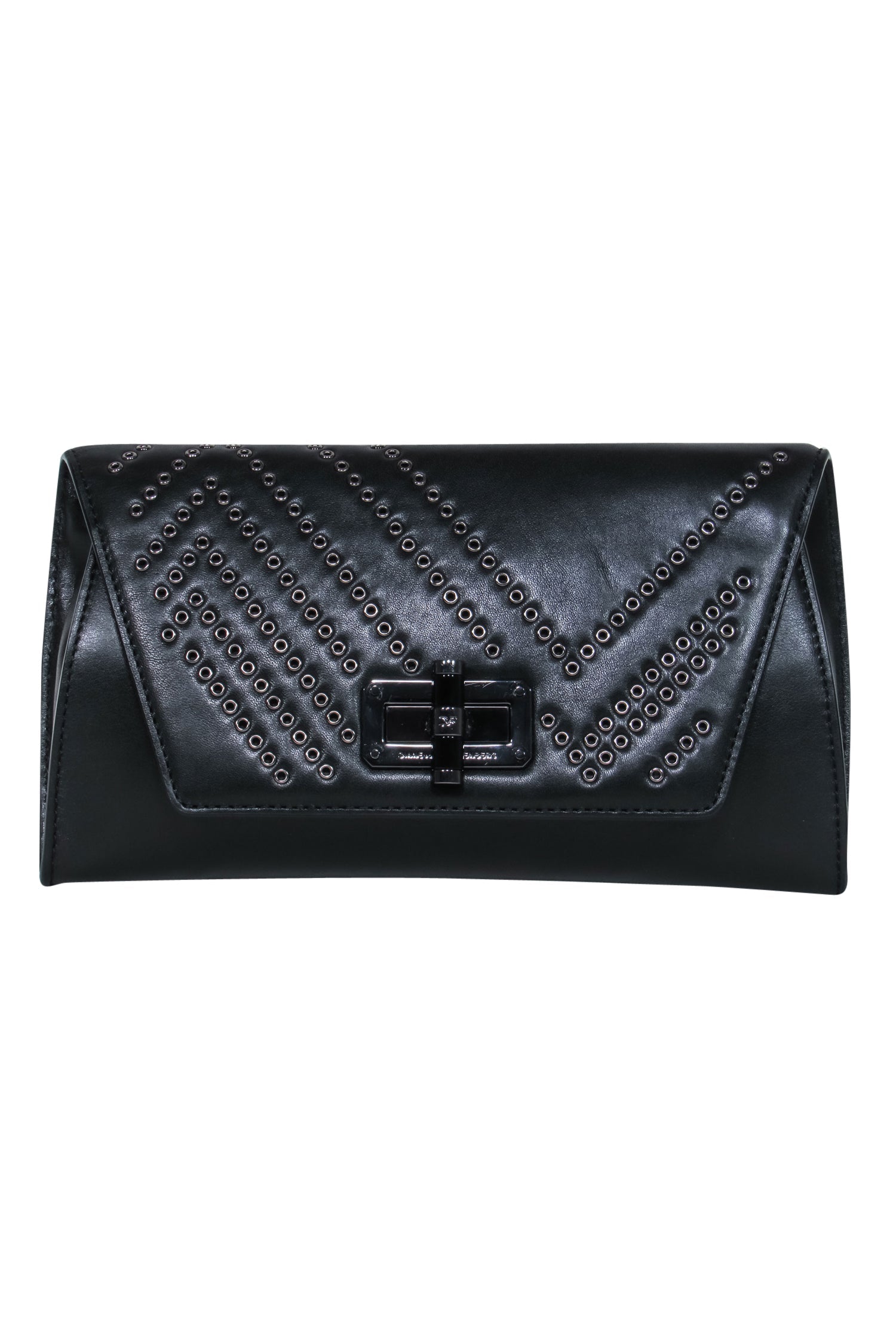 Diane von Furstenberg - Rocker Chic Black & Gunmetal Leather Clutch