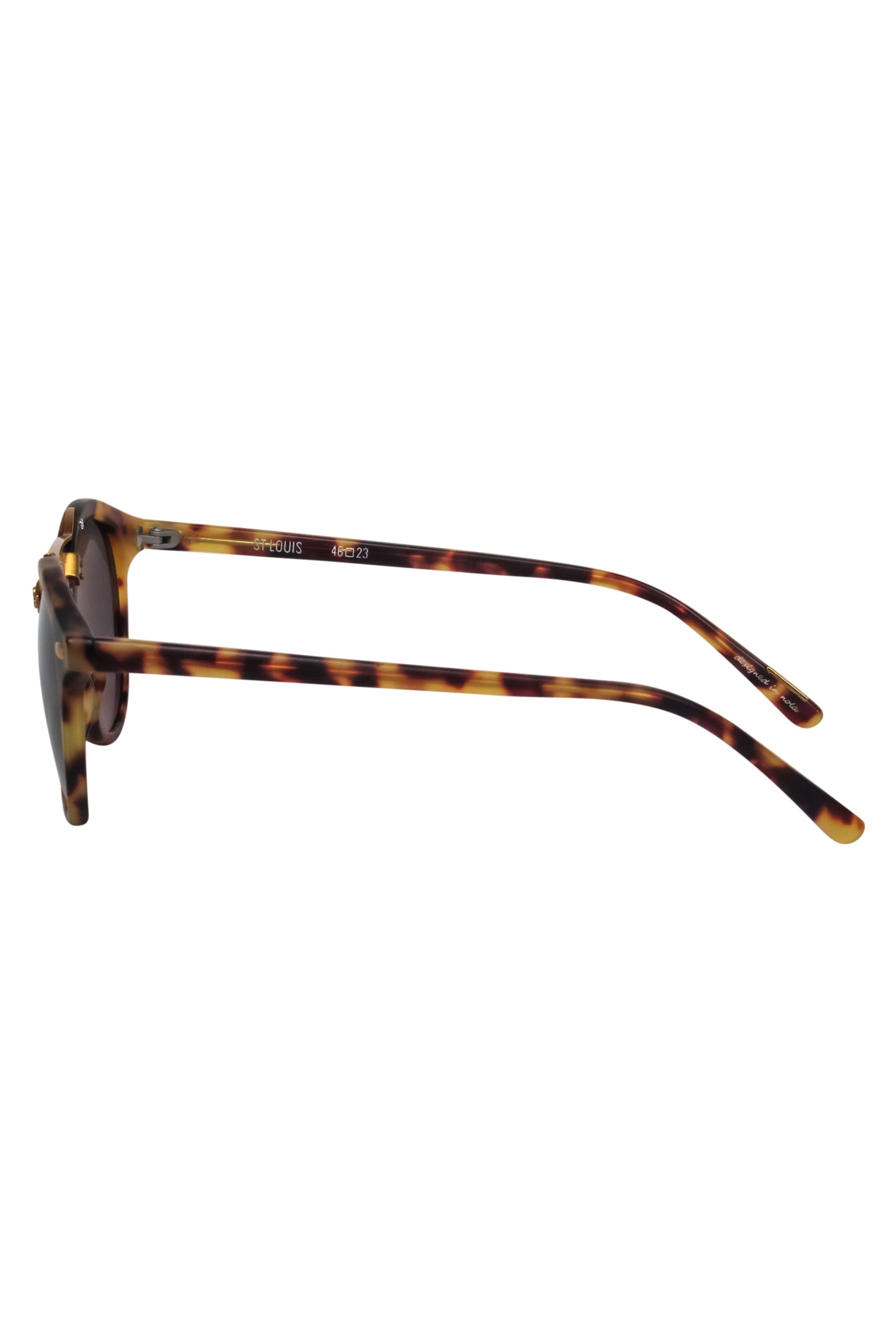 Krewe's Stunning Brown Tortoise Shell Round Sunglasses with Gold Brow Bar