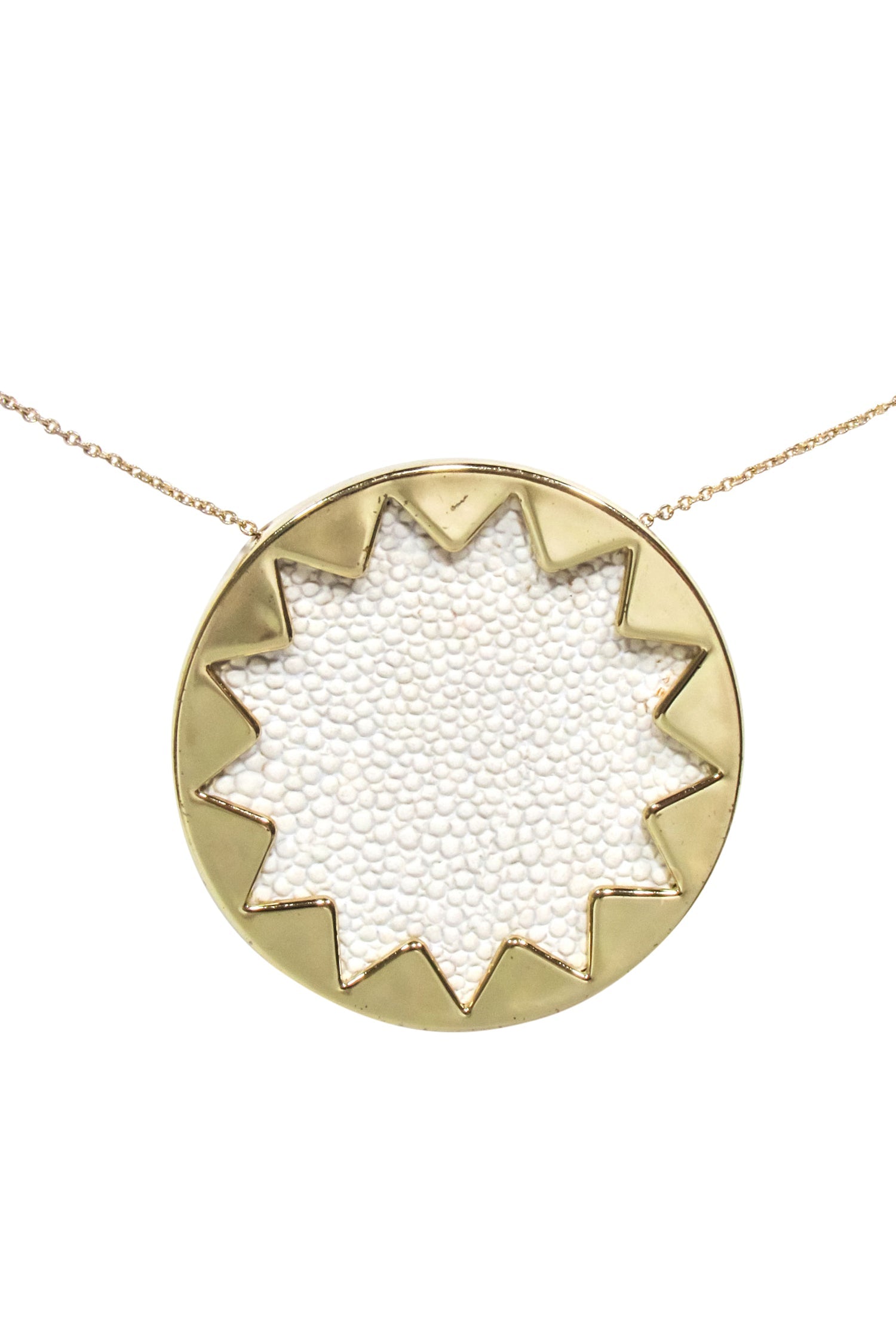House of Harlow 1960 - Stunning Ivory & Gold Large Pendant Necklace
