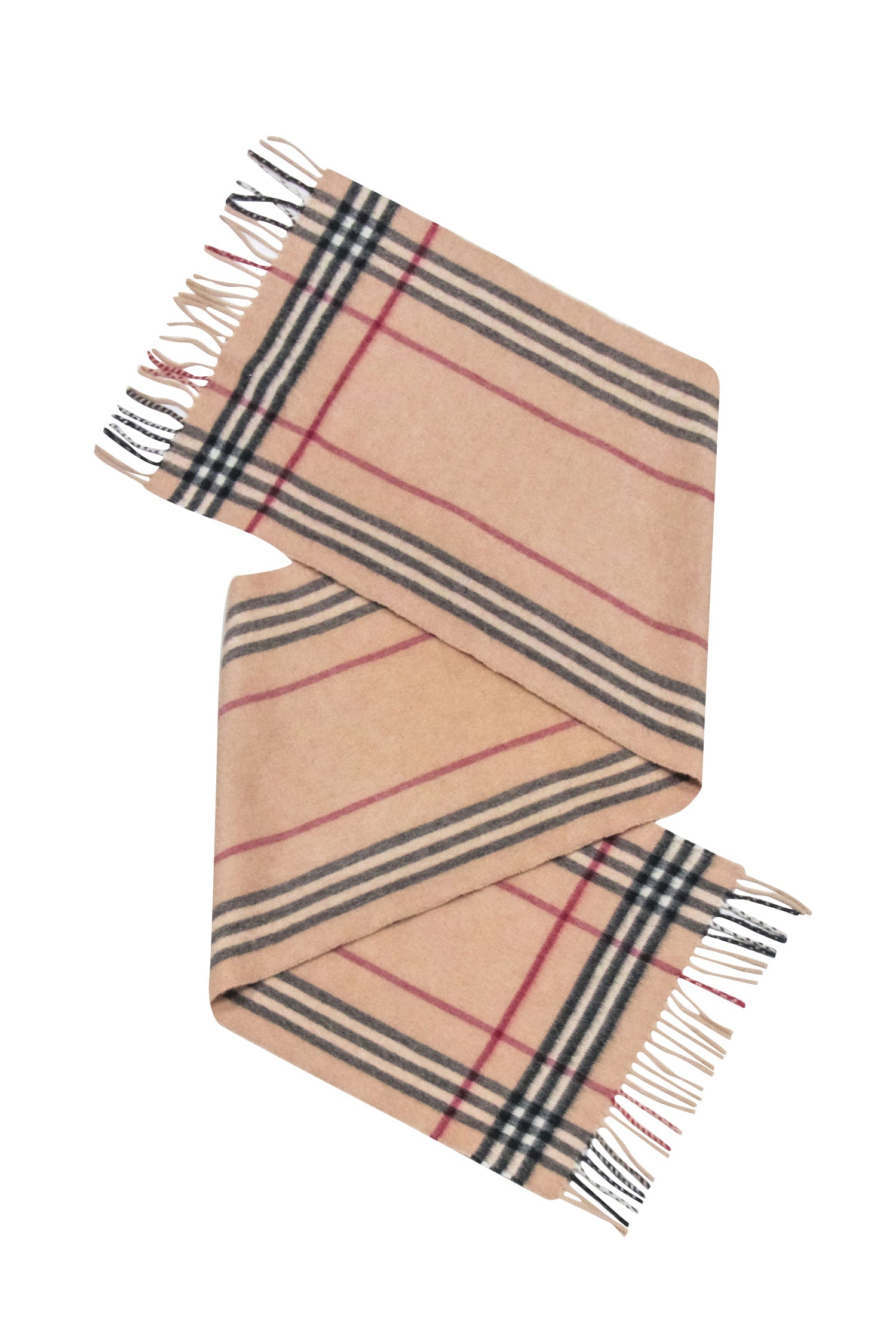 Burberry - Irresistible Beige Signature Plaid Cashmere & Wool Blend Scarf