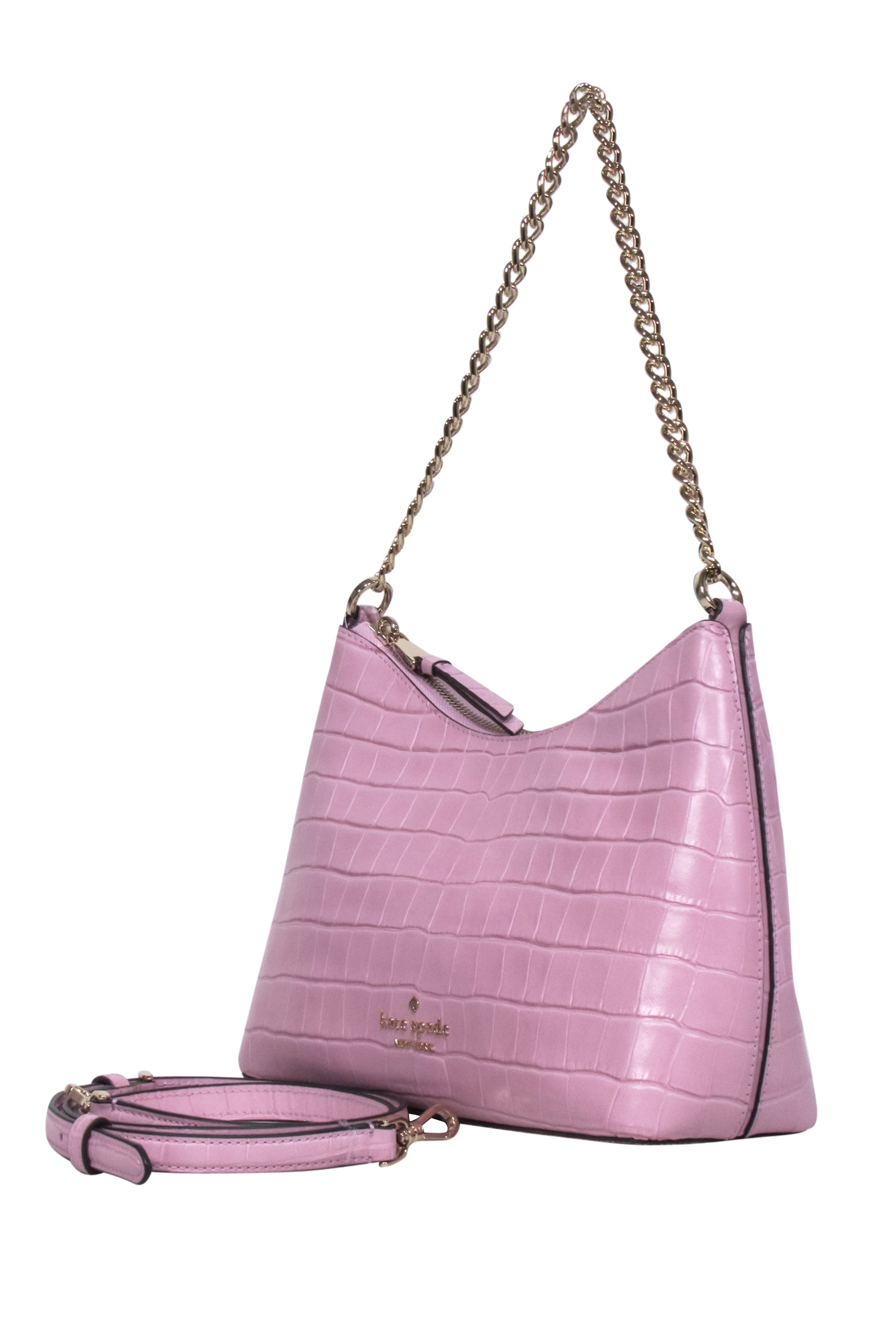 Kate Spade - Stunning Light Pink Croc Embossed Leather Crossbody Bag