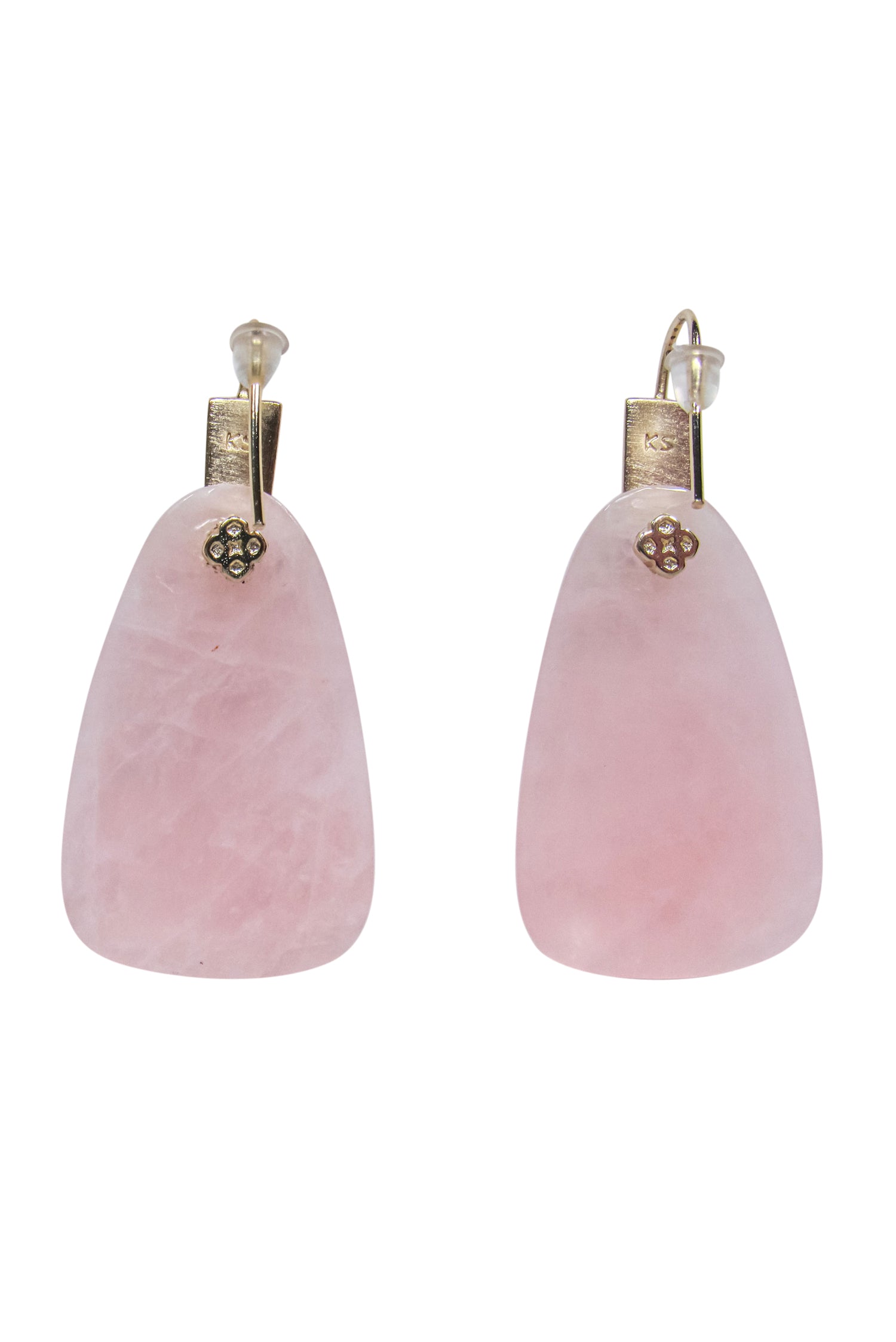 Kendra Scott's Stunning Rose Quartz Fishhook Drop Earrings with 14K Gold Plating