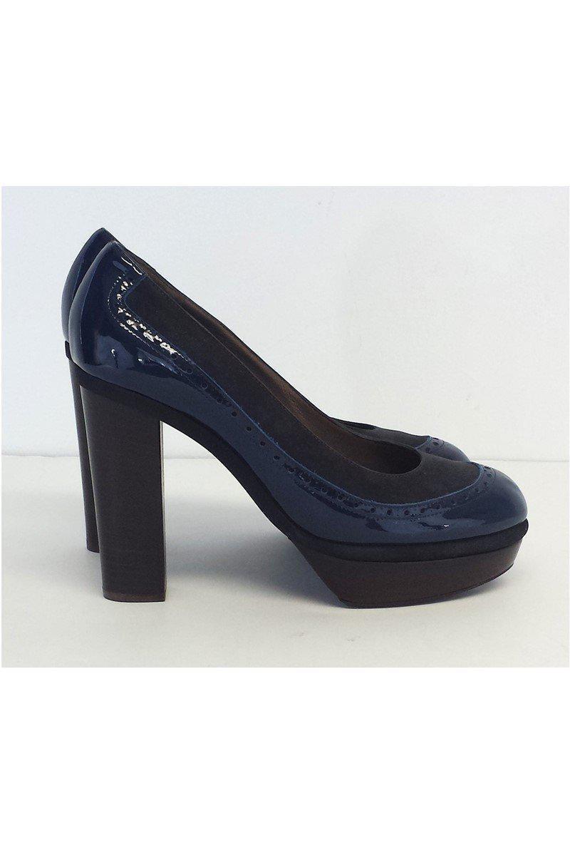 Marni Navy Patent Leather & Suede Platform Heels - Size 9 - Irresistible Italian Elegance!