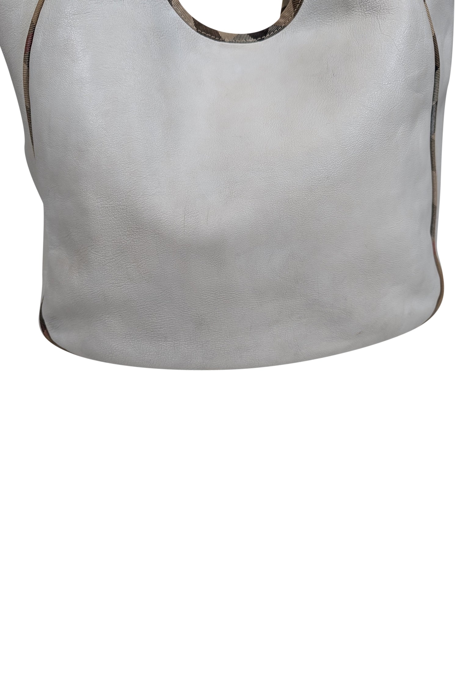 Burberry - Elegant Ivory Large Leather Shoulder Bag