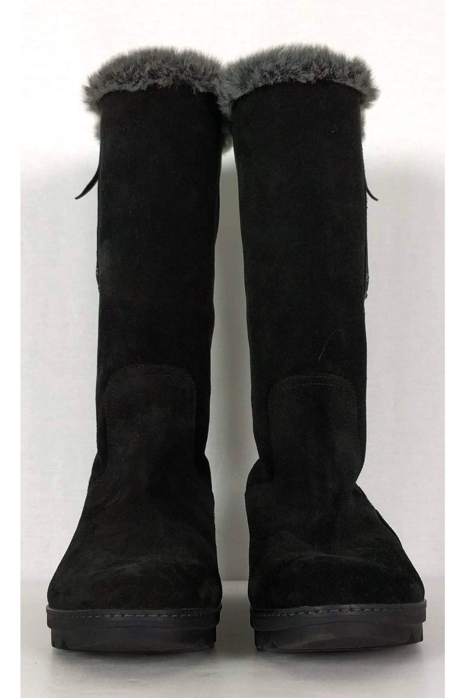 Aquatalia's Gorgeous Black Suede Faux Fur Boots - Size 9.5