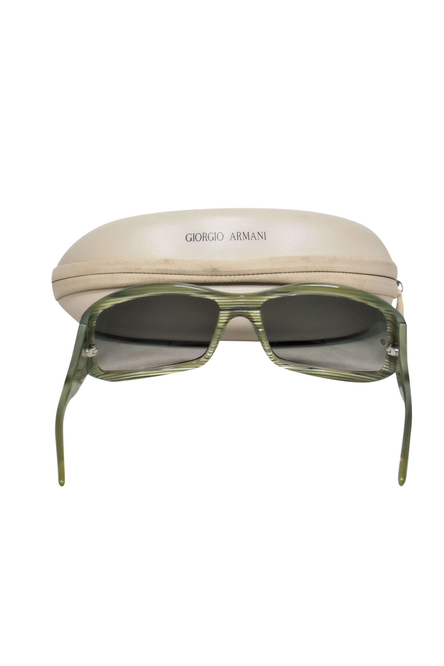 Giorgio Armani Dark Green Square Sunglasses - Trendy Fashion Must-Have