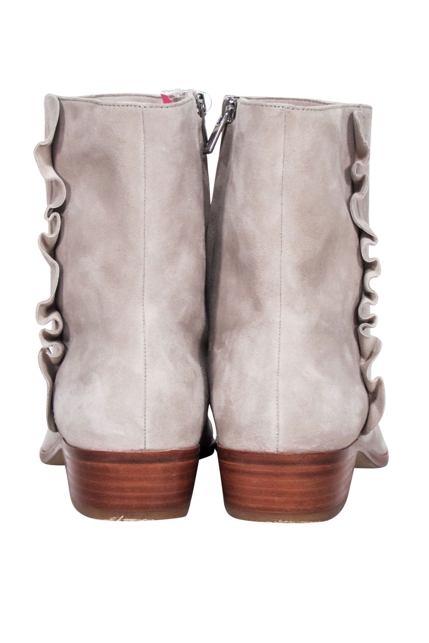 Joie Beige Ruffle Trim Short Booties - Size 9.5: Irresistible Fashion!