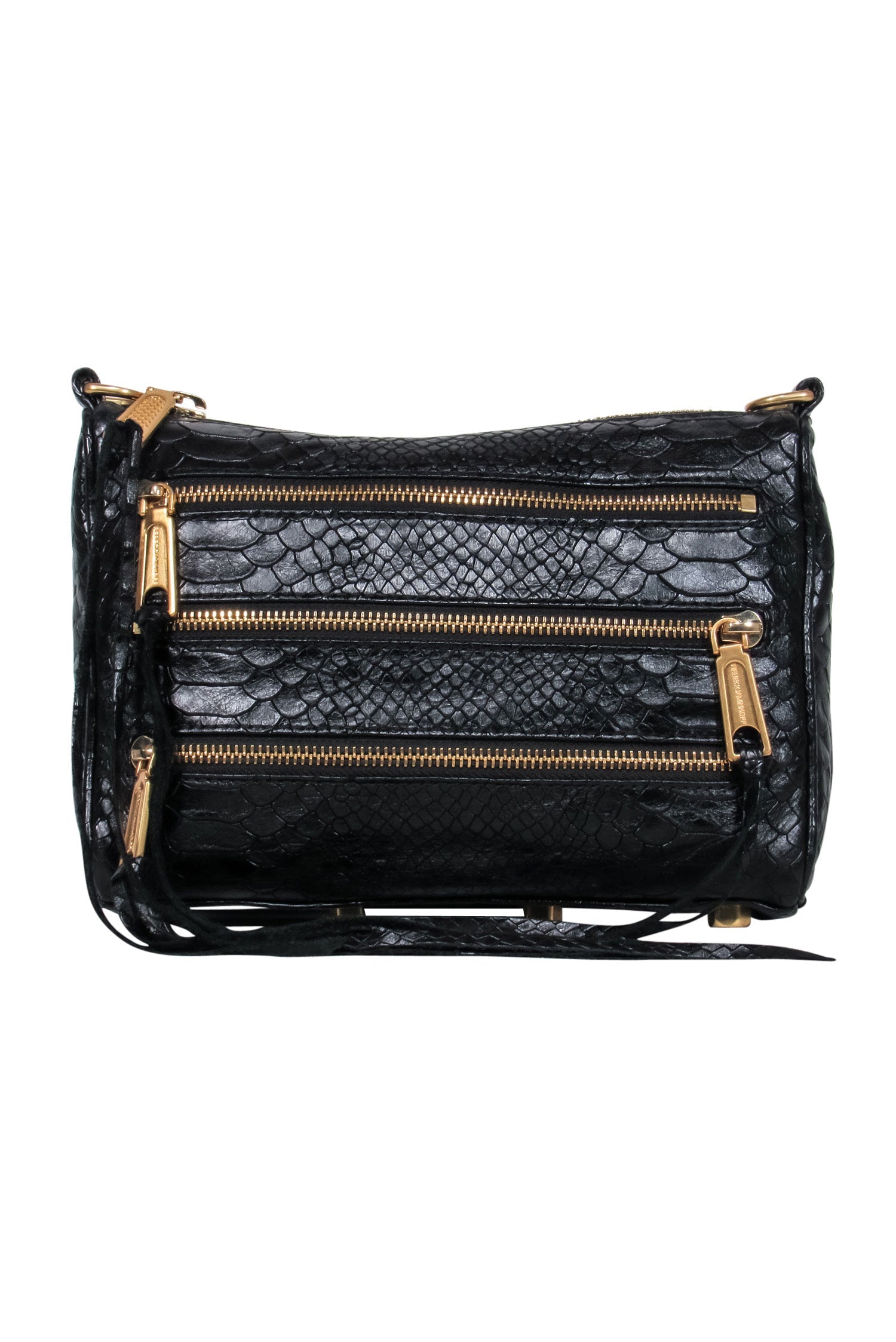 Rebecca Minkoff - Stunning Black Embossed Crocodile Leather Crossbody Bag