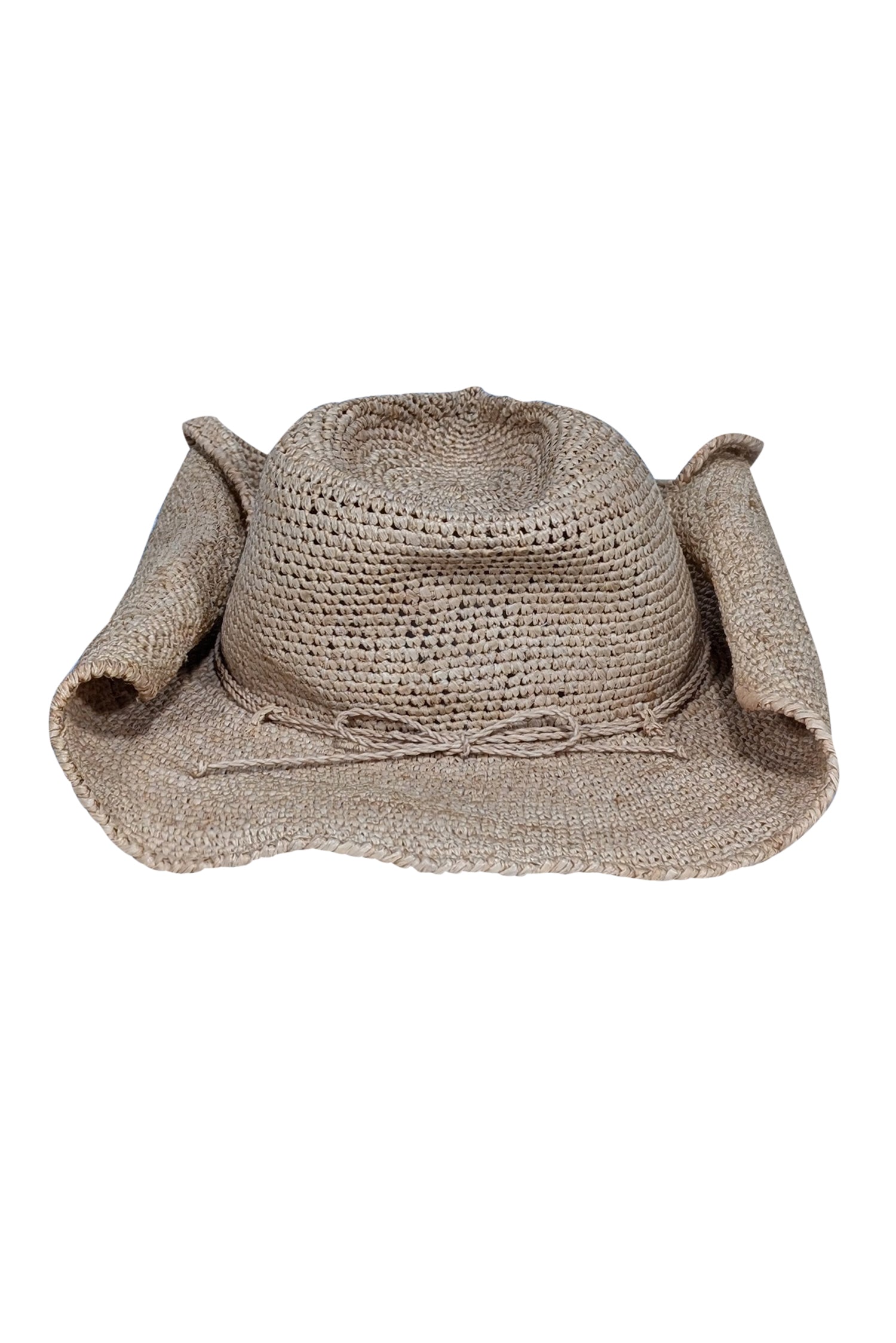 Helen Kaminski - Stunning Beige Woven Raffia Hat with Tie Trim