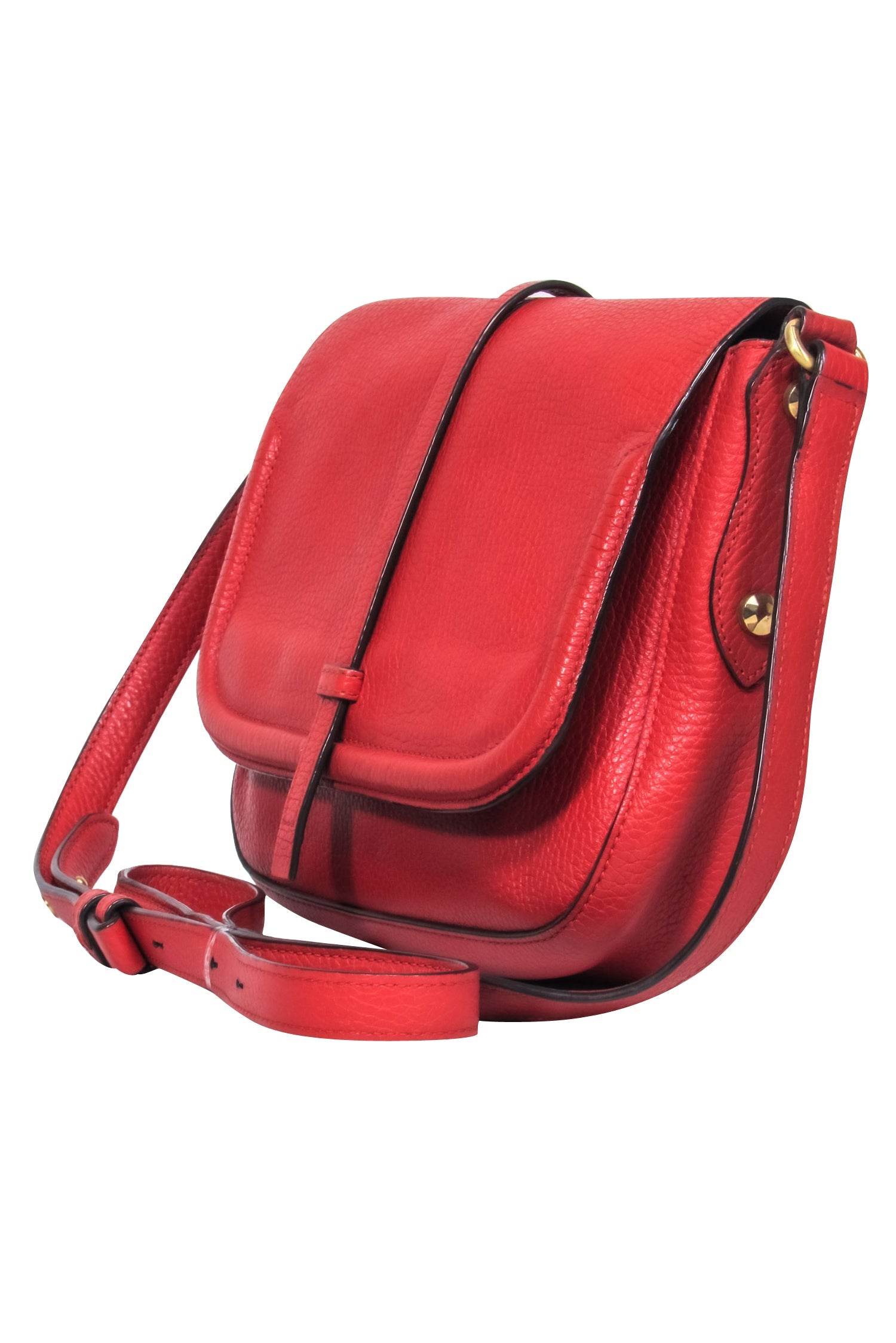 Annabel Ingall's Stunning Red Textured Leather Crossbody Bag with Top Flap